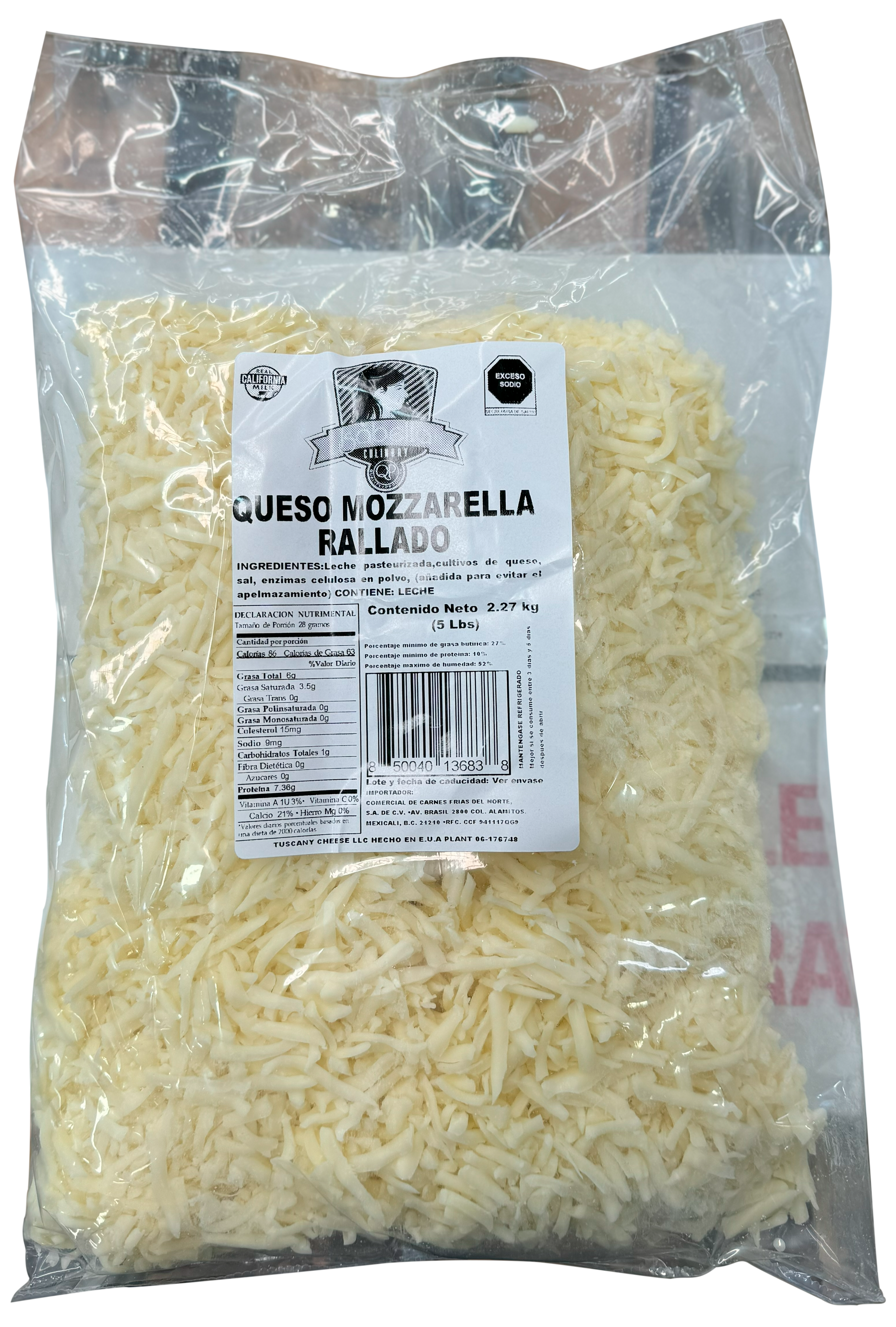 QUESO MOZZARELLA RALLADO ISABELLA 4/5 LB