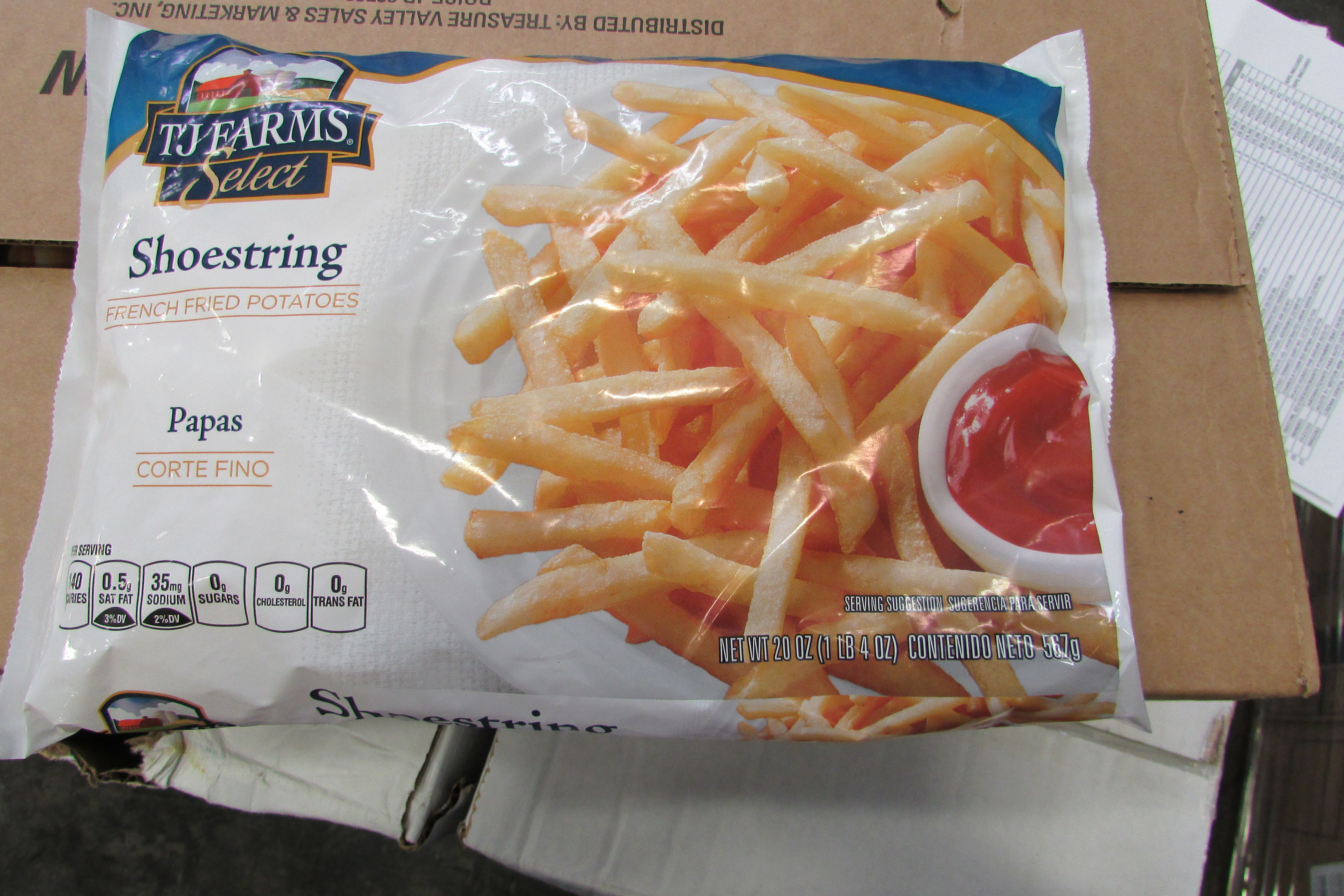 PAPAS CONGELADAS T.J. FARMS 567 GR 12/20 OZ.