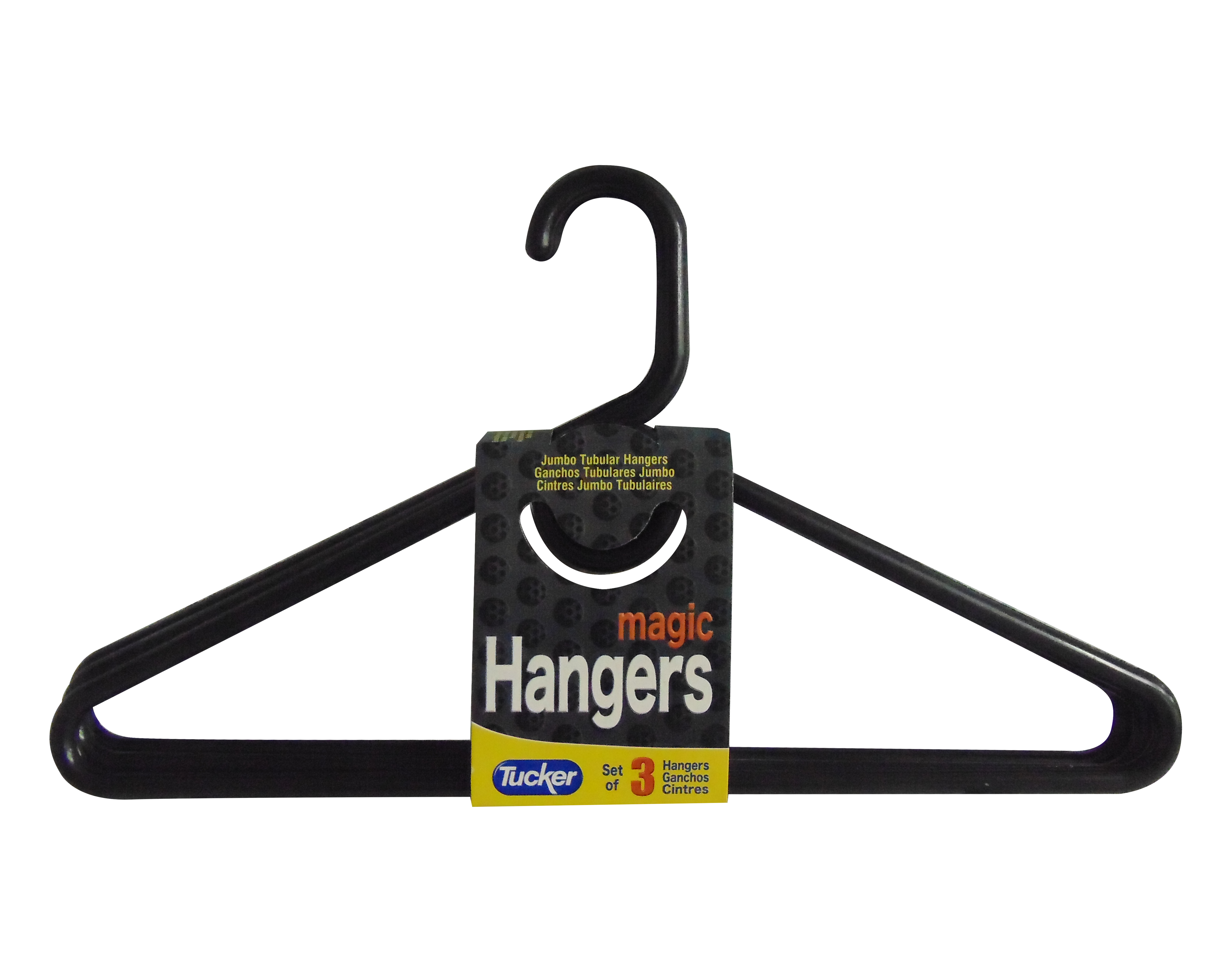 GANCHO DE PLASTICO SUPER GRUESO TUCKER 60/3 PZ