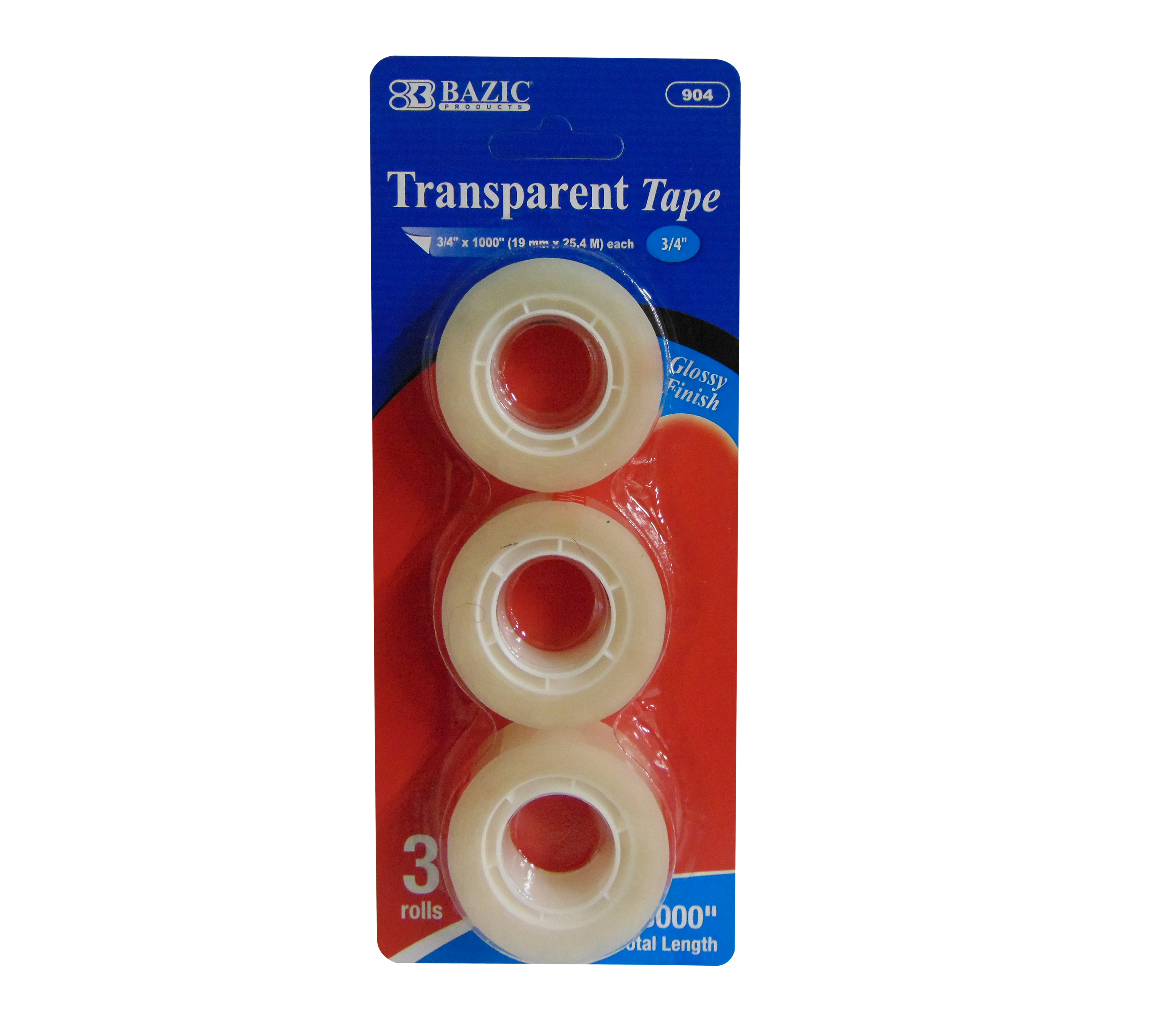CINTA ADHESIVA TRASPARENTE BAZIC 3 PZ 6/24/1PQ
