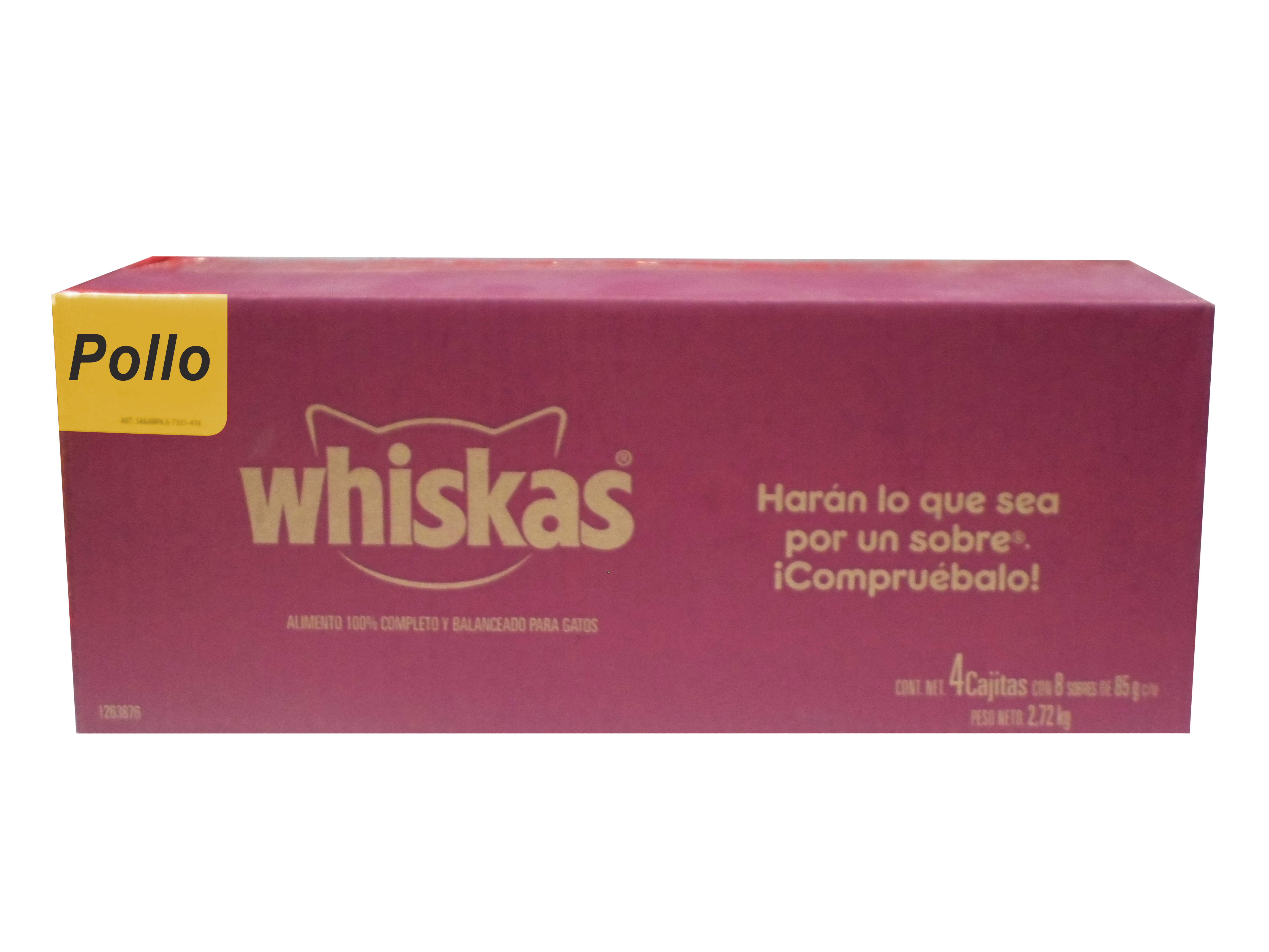 COMIDA P/GATO TROZOS DE POLLO WHISKAS POUCH 12/85 GR