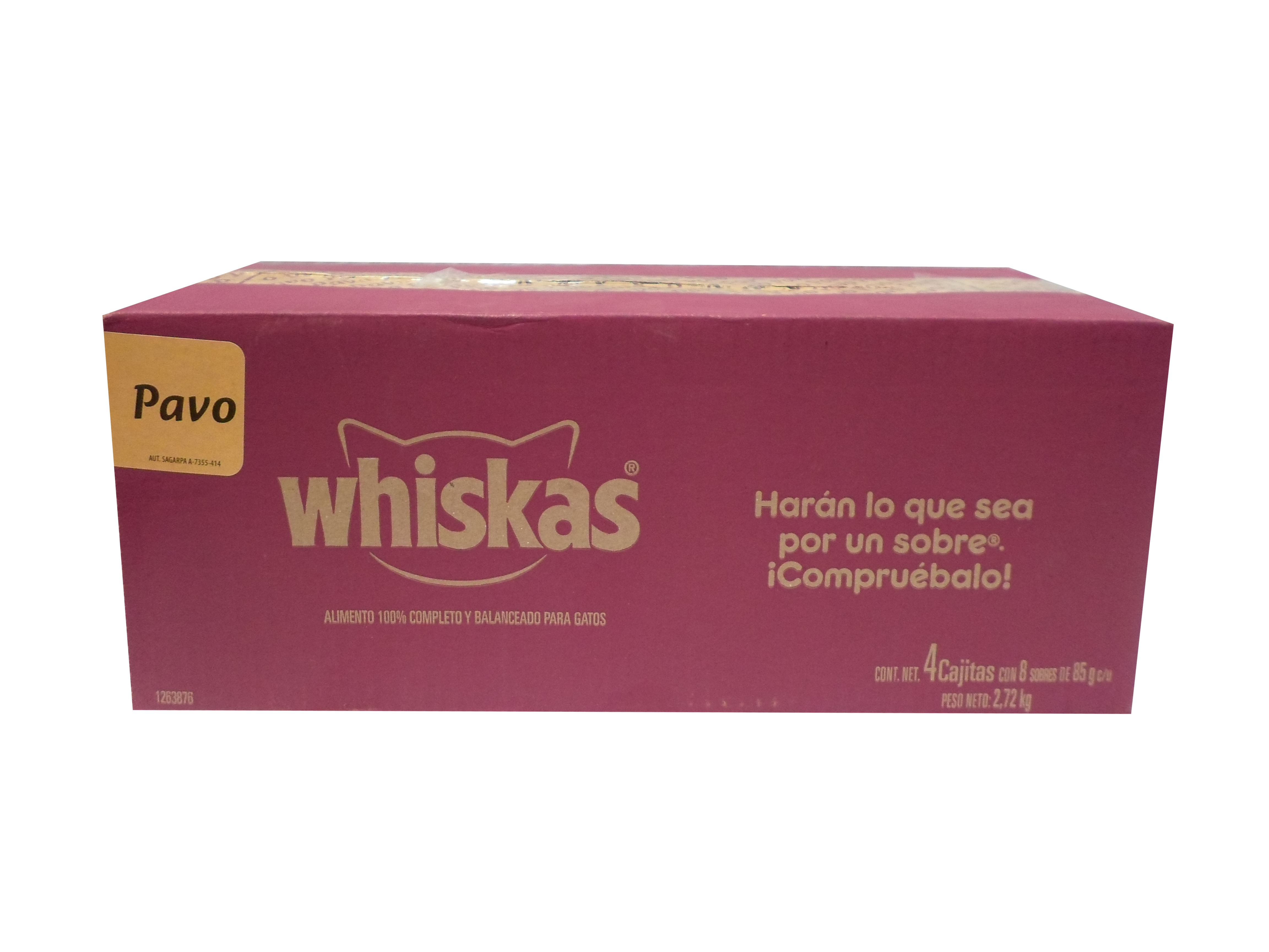 COMIDA P/GATO TROZOS DE PAVO WHISKAS POUCH 12/85 GR
