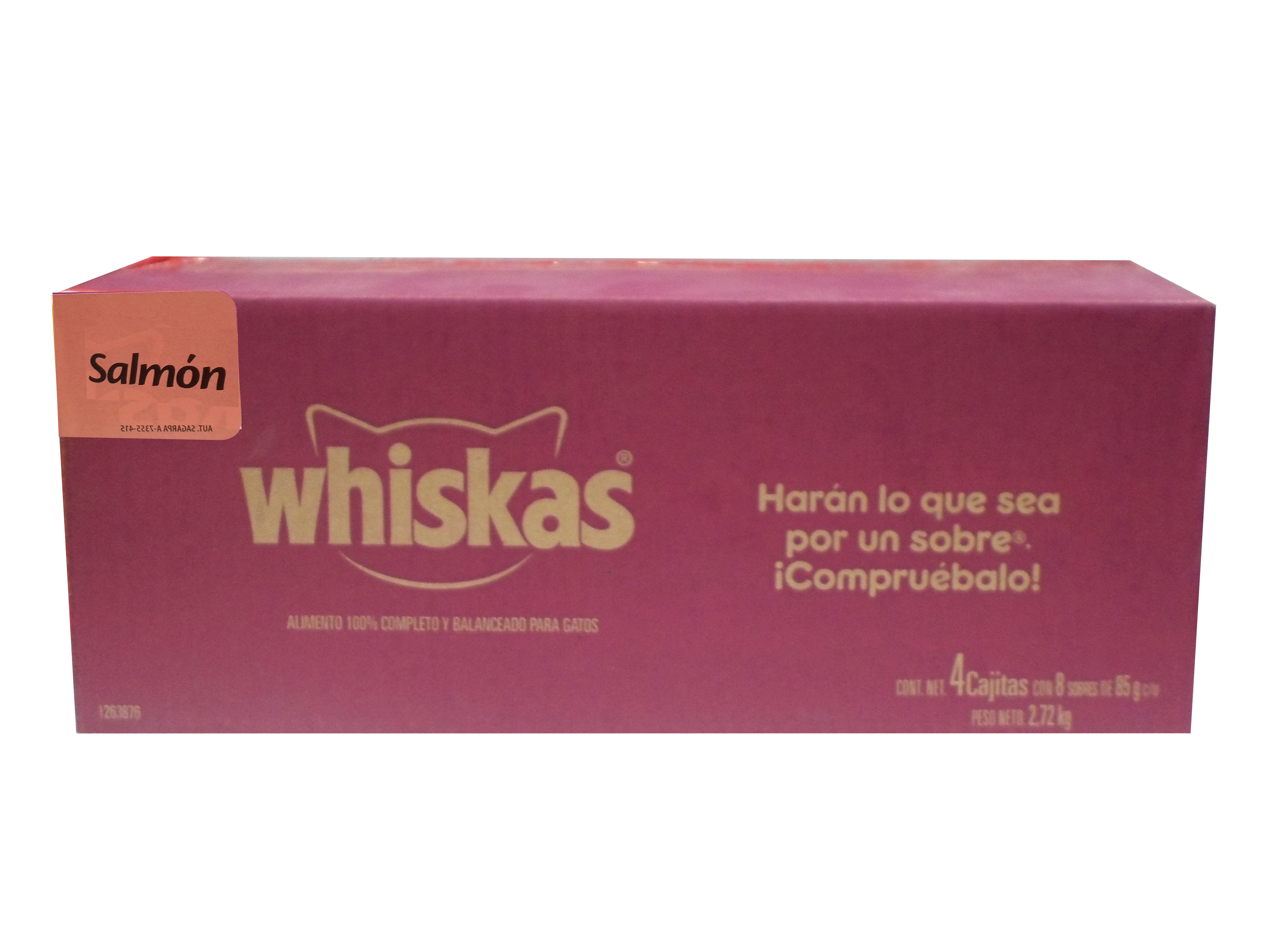 COMIDA P/GATO TROZOS SALMON WHISKAS 12/85 GR