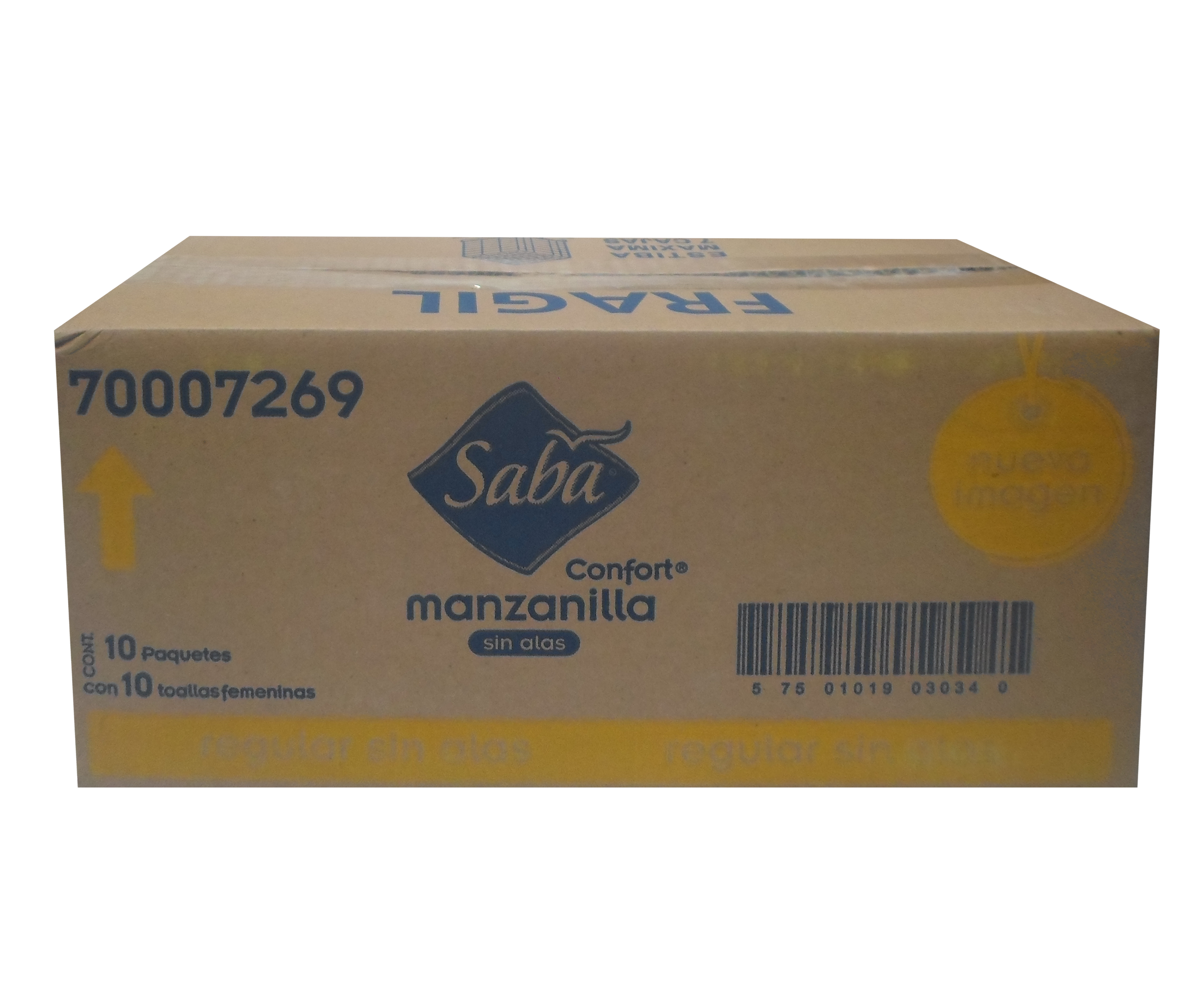 TOALLA FEMENINA SABA CONFORT MANZANILLA S/ALAS 10/10 PZ