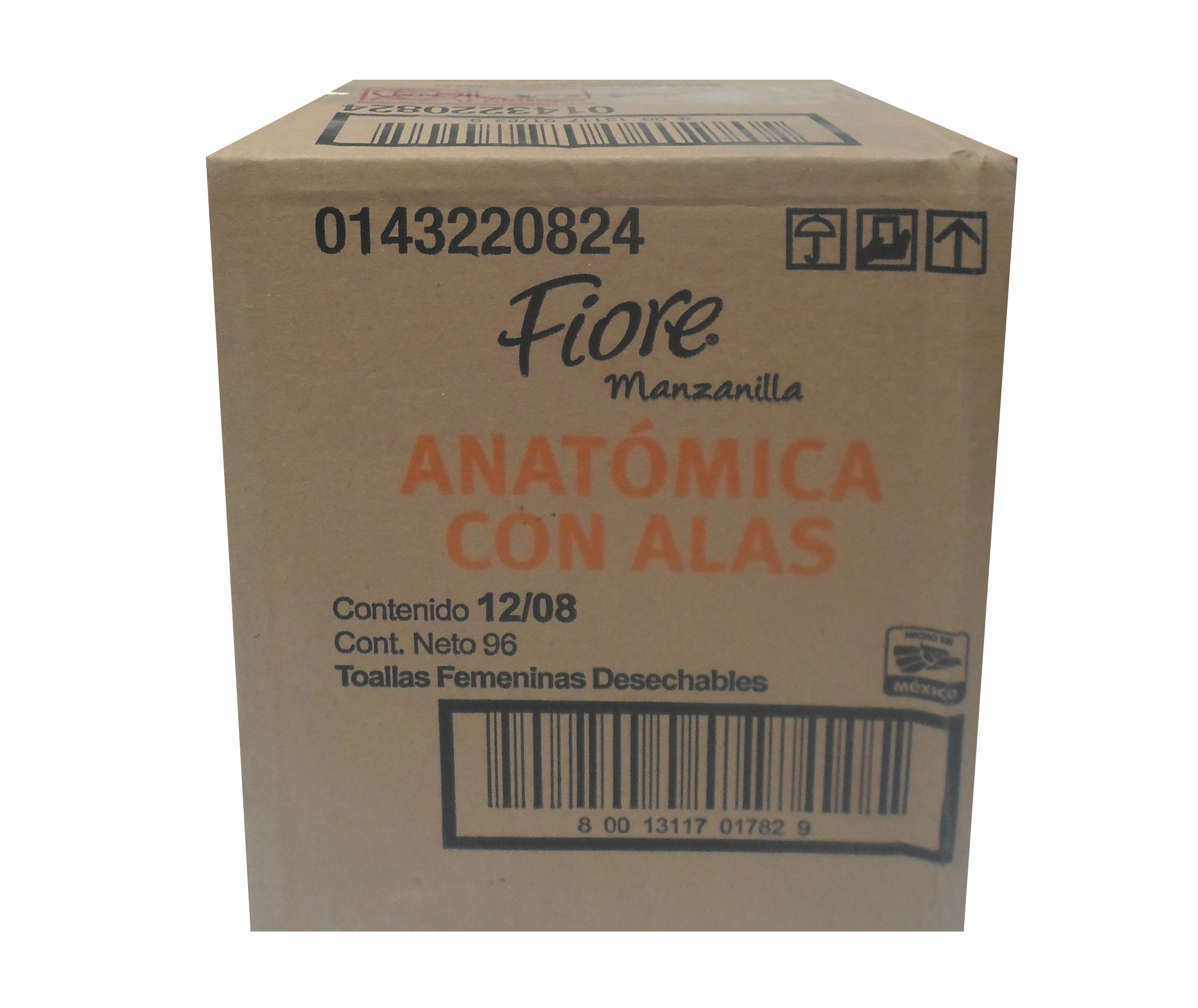 TOALLA FEMENINA FIORE ANATOMICA C/ALAS 12/8 PZ