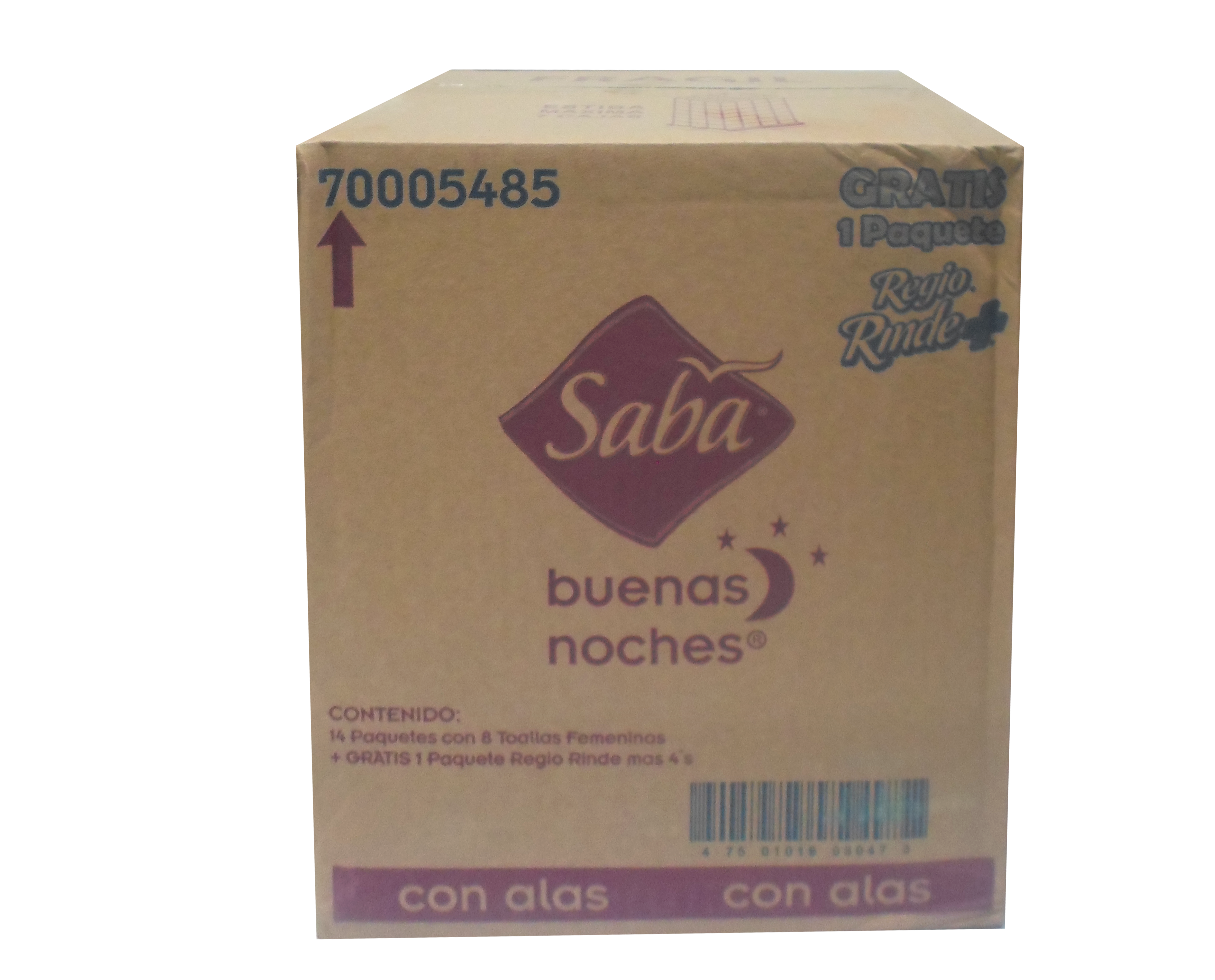 TOALLA FEMENINA SABA BUENAS NOCHES C/ALAS 14/8 PZ