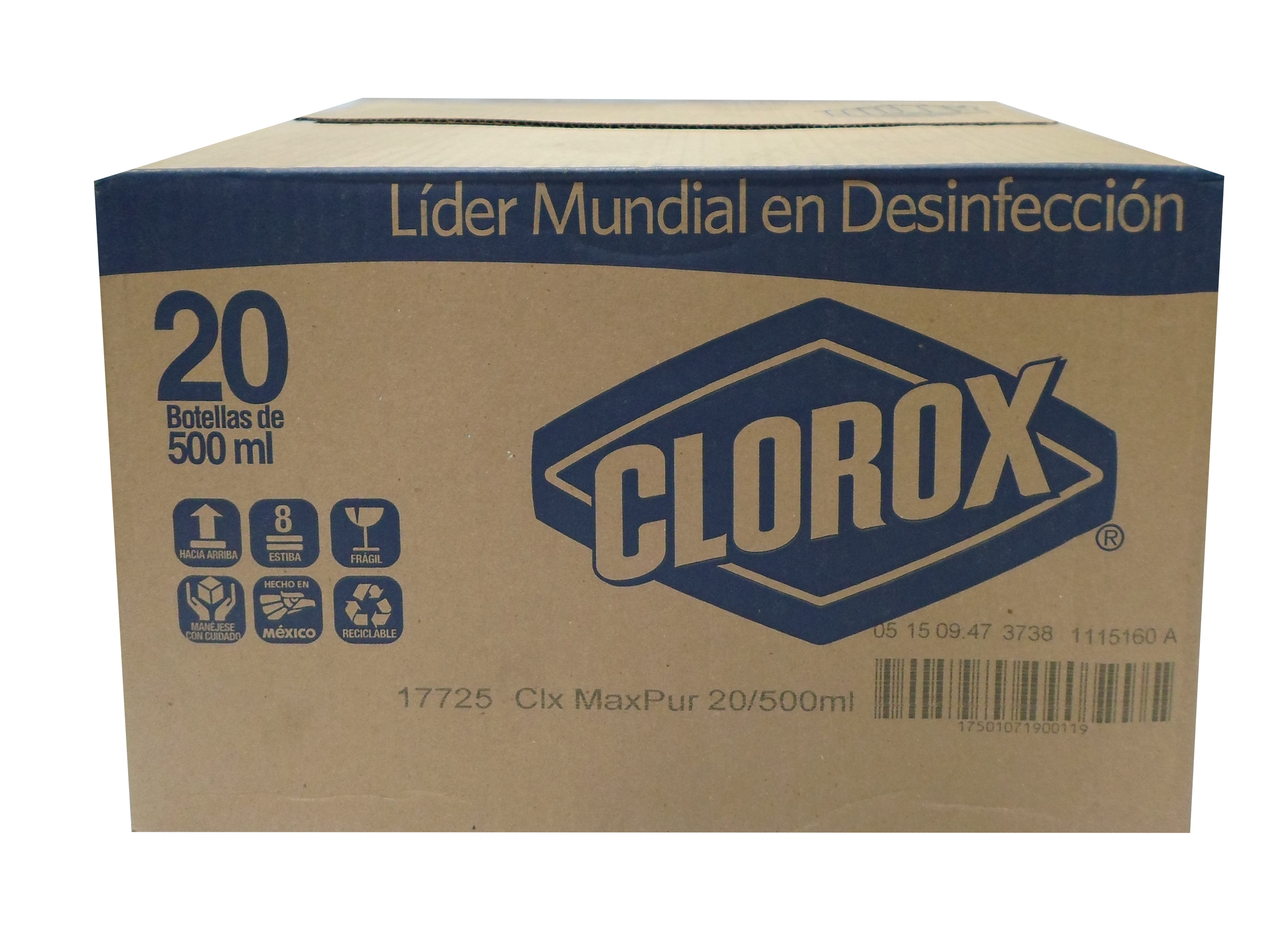 CLORO CONCENTRADO CLOROX 20/500 ML