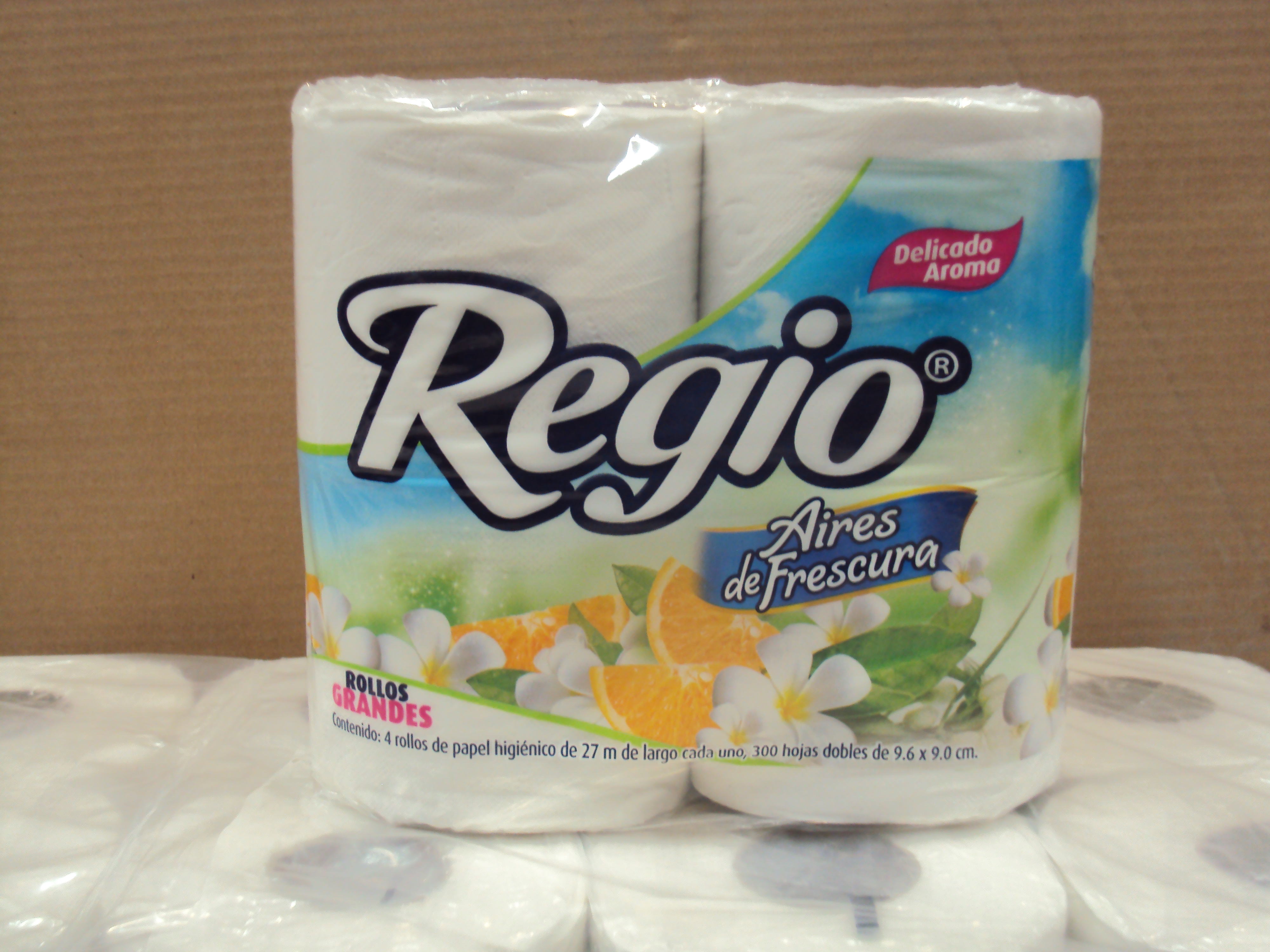 PAPEL HIGIENICO REGIO AIRES DE FRESCURA 250HD 12/4PZ