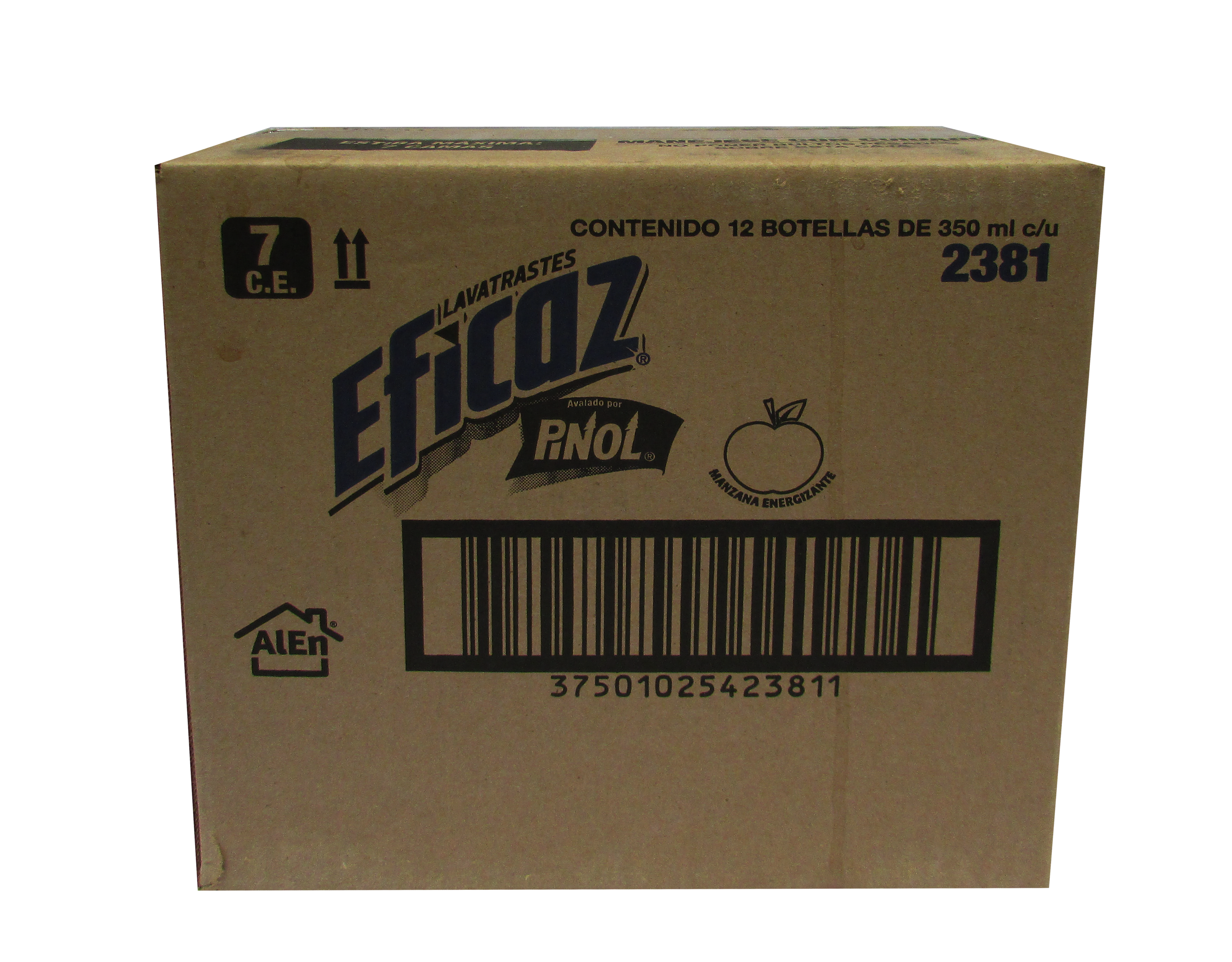 DETERGENTE LIQ LAVATRASTES EFICAZ PINOL MANZANA 12/350 ML