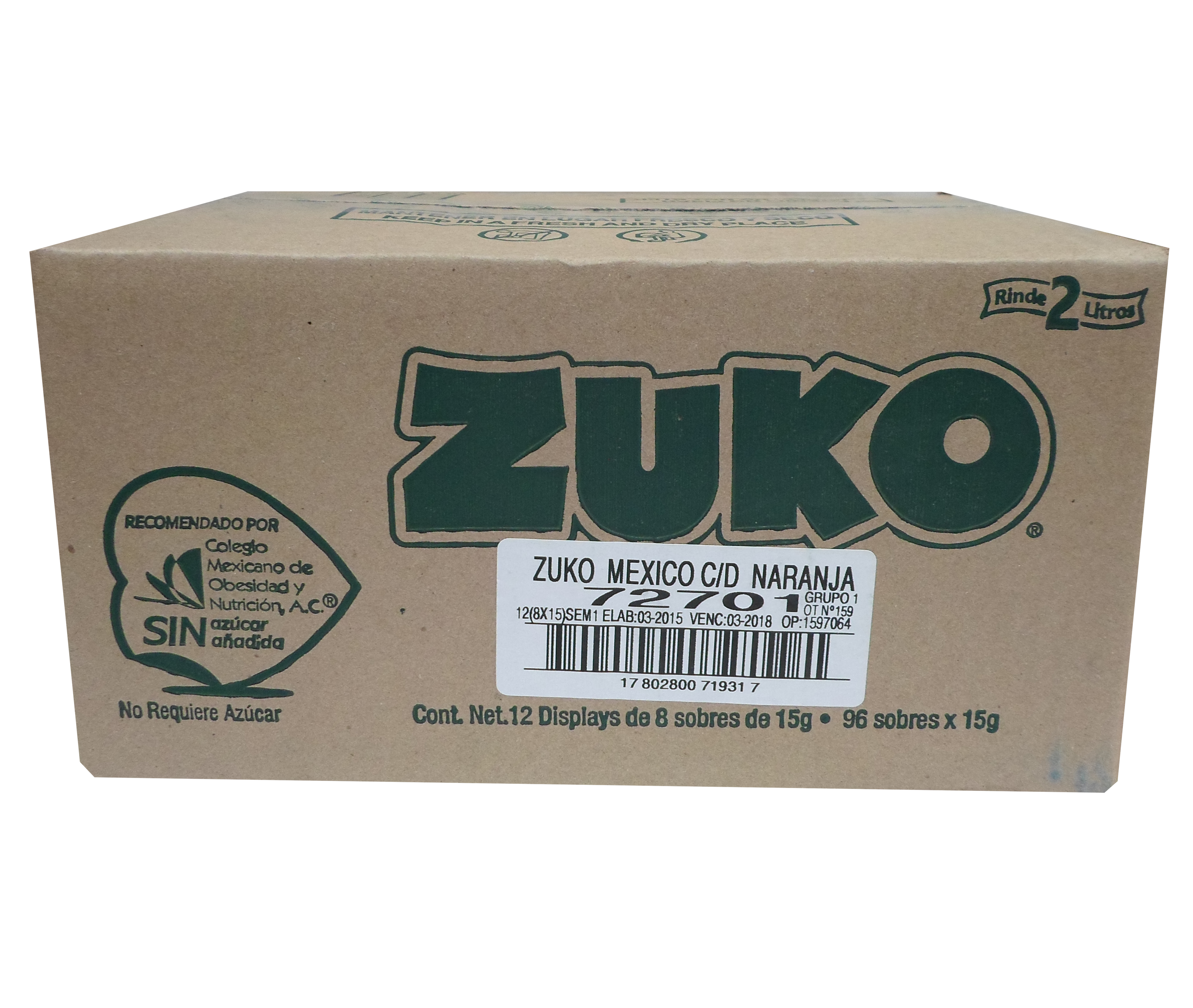 BEBIDA POLVO NARANJA ZUKO 96/13 GR