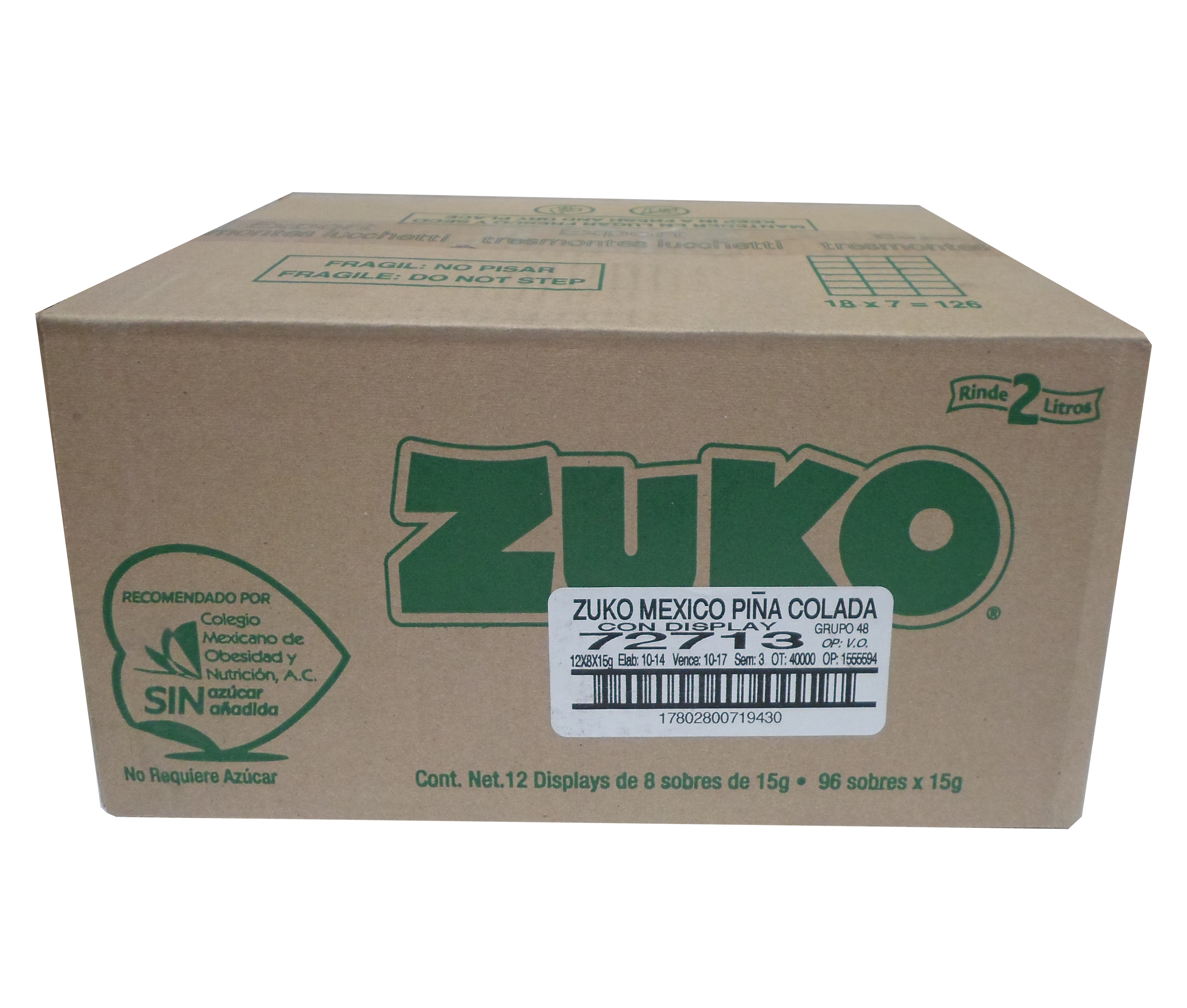 BEBIDA POLVO PIÑA COLADA ZUKO 96/13 GR