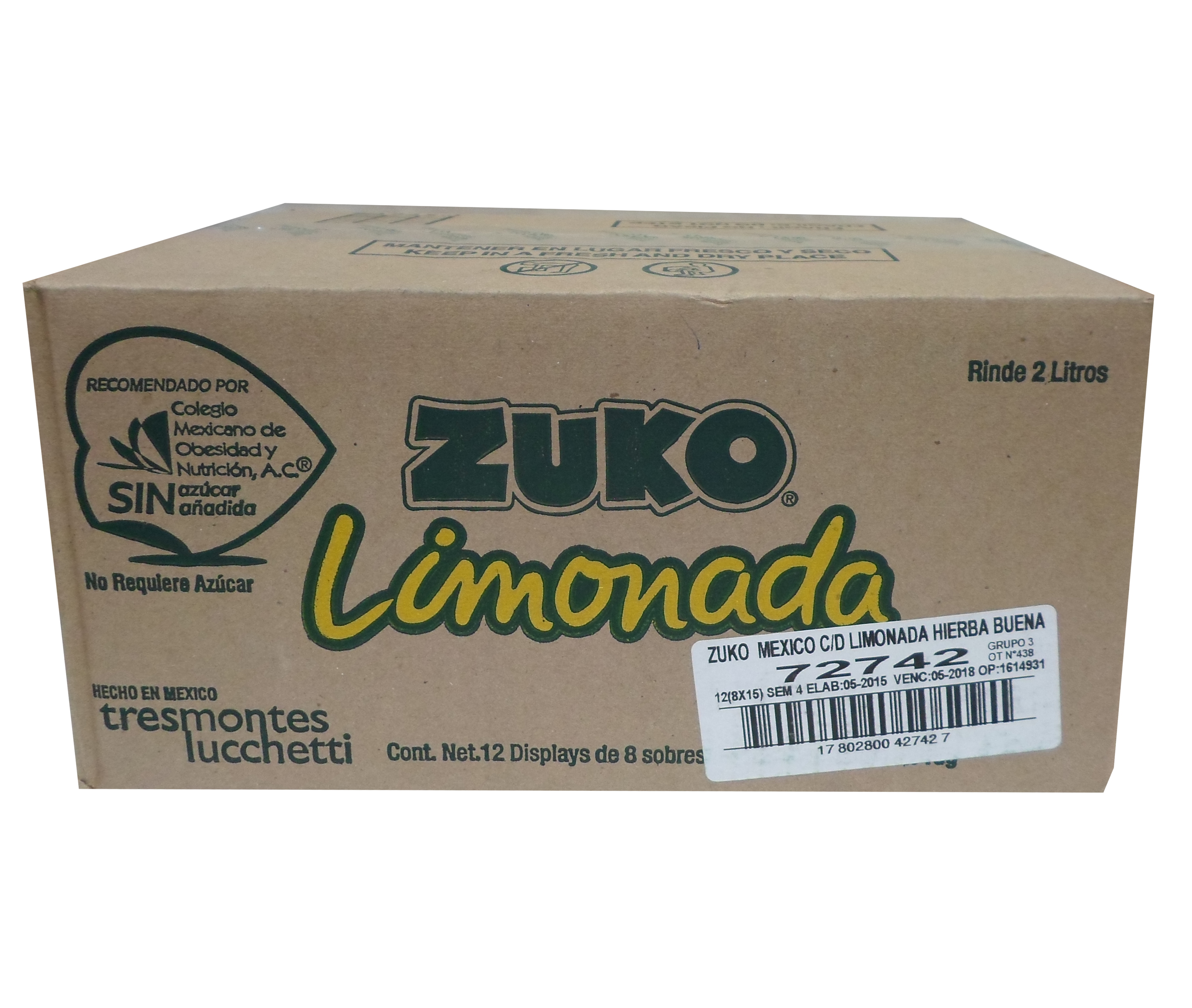 BEBIDA POLVO ZUKO LIMONADA-HIERBABUENA 96/15 GR