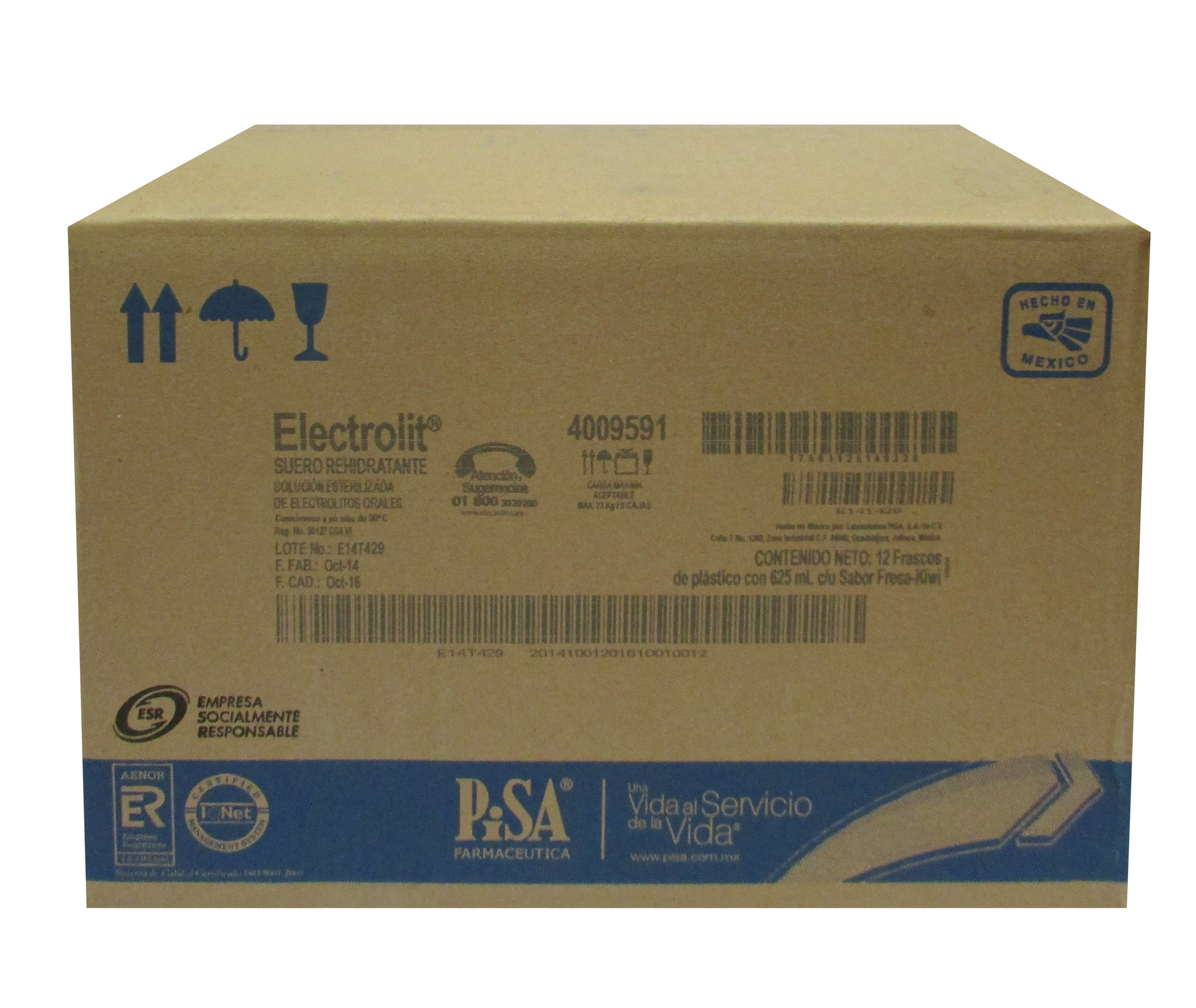 SUERO ELECTROLIT FRESA-KIWI 12/625 ML