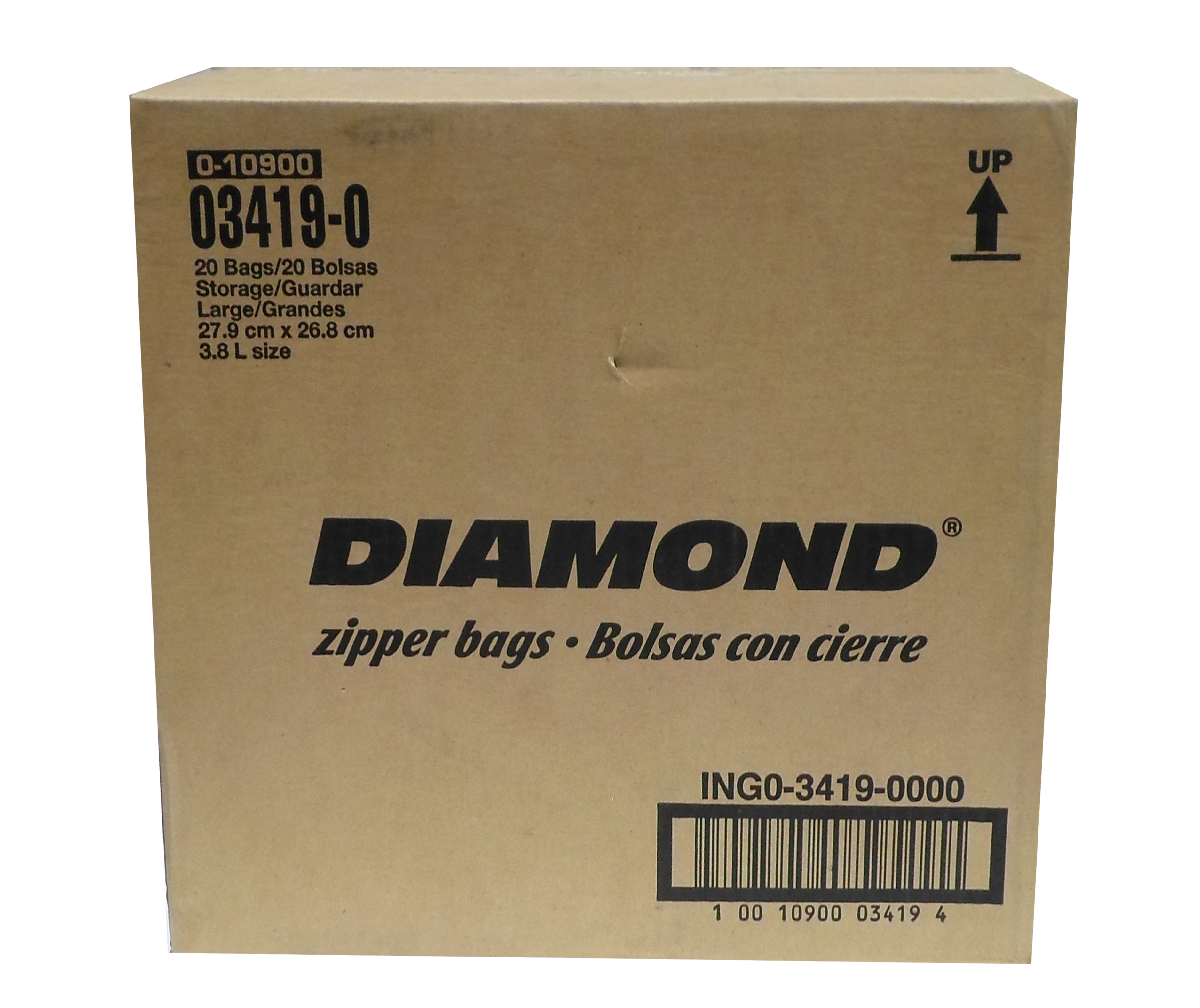 BOLSA PARA COMIDA GRANDE ZIPPER DIAMOND 12/20 PZ