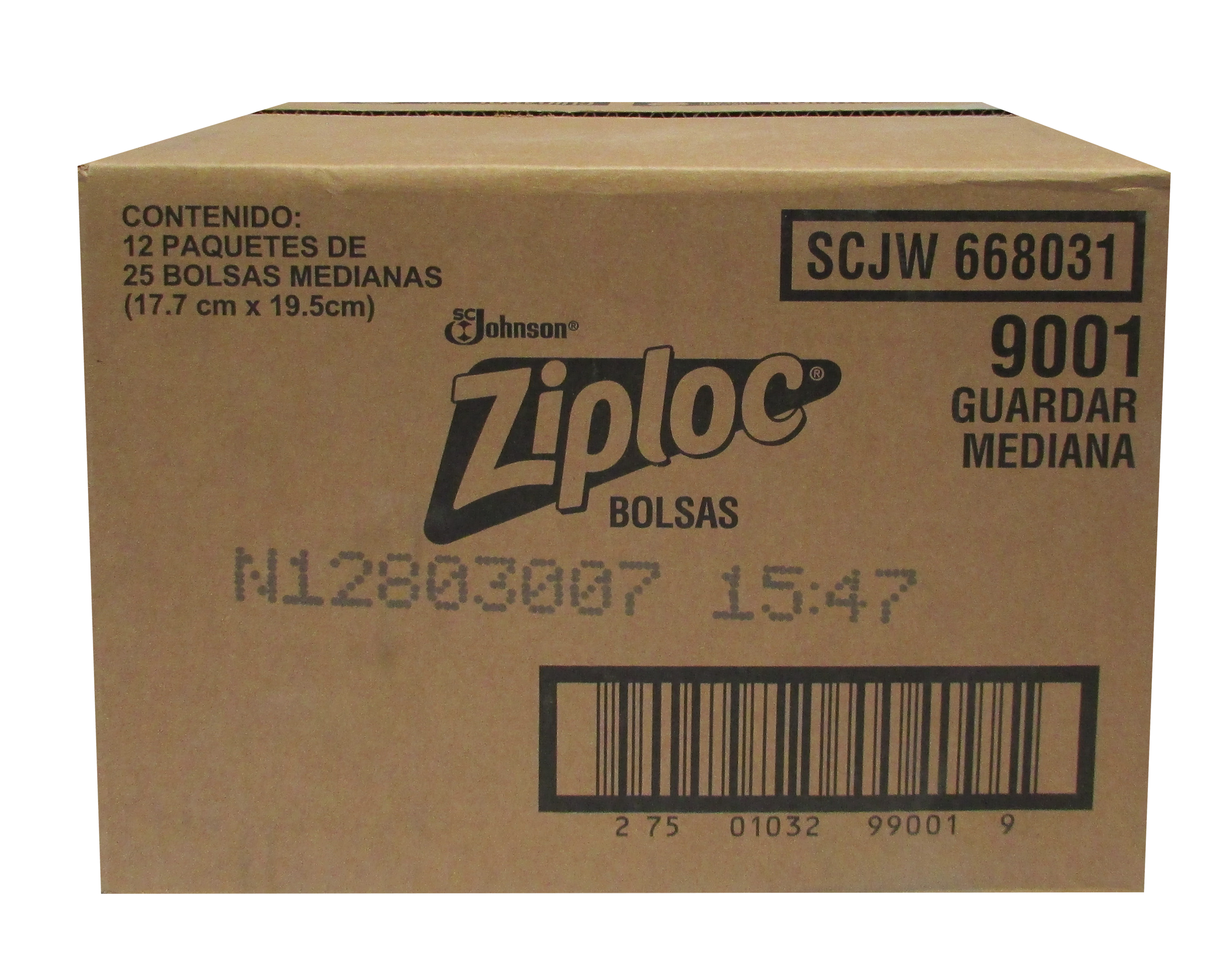 BOLSA P/ALIMENTOS MEDIANA ZIPLOC 12/25 PZ