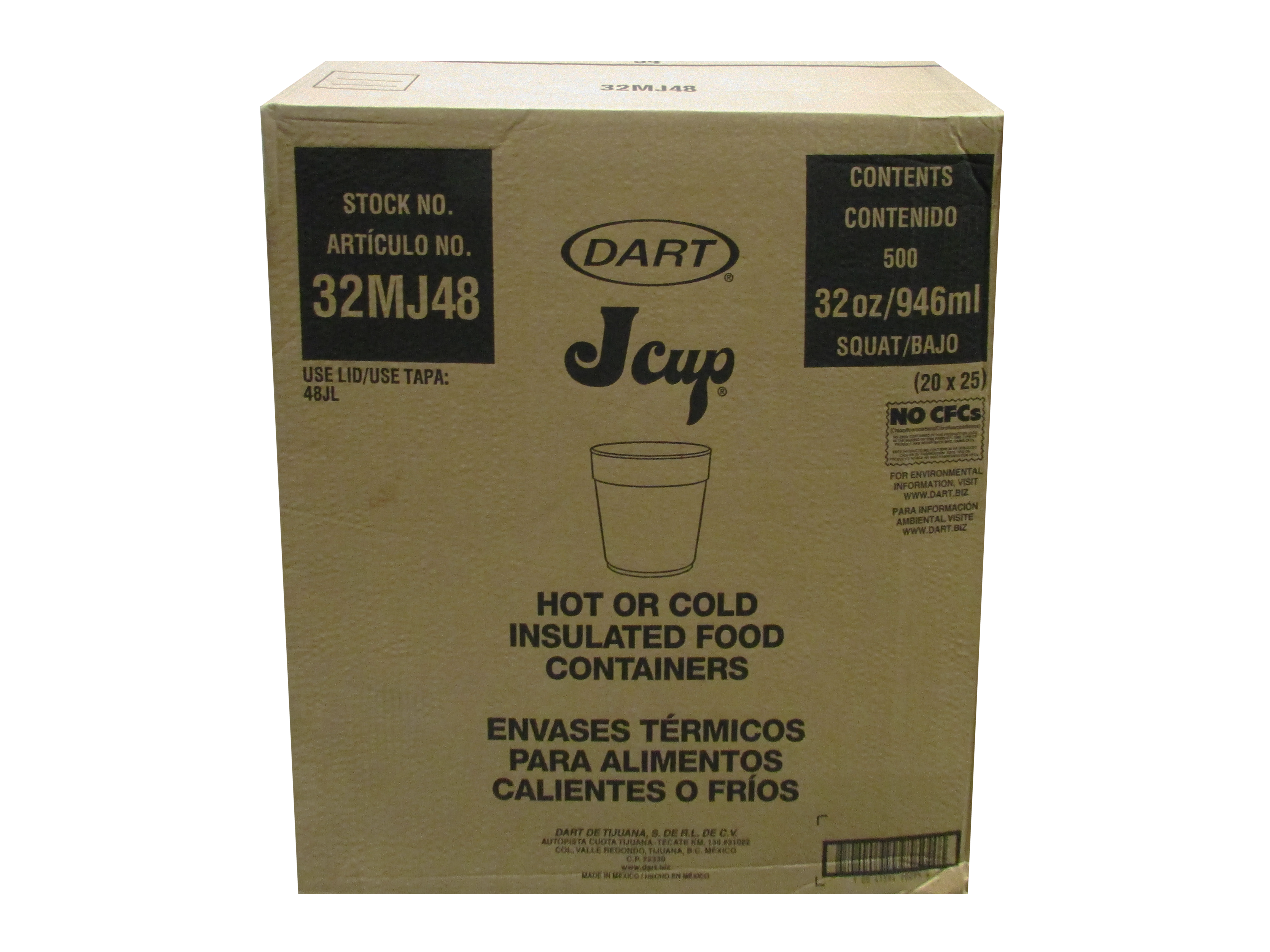 ENVASE DE FOAM DART 32 OZ 20/25 PZ