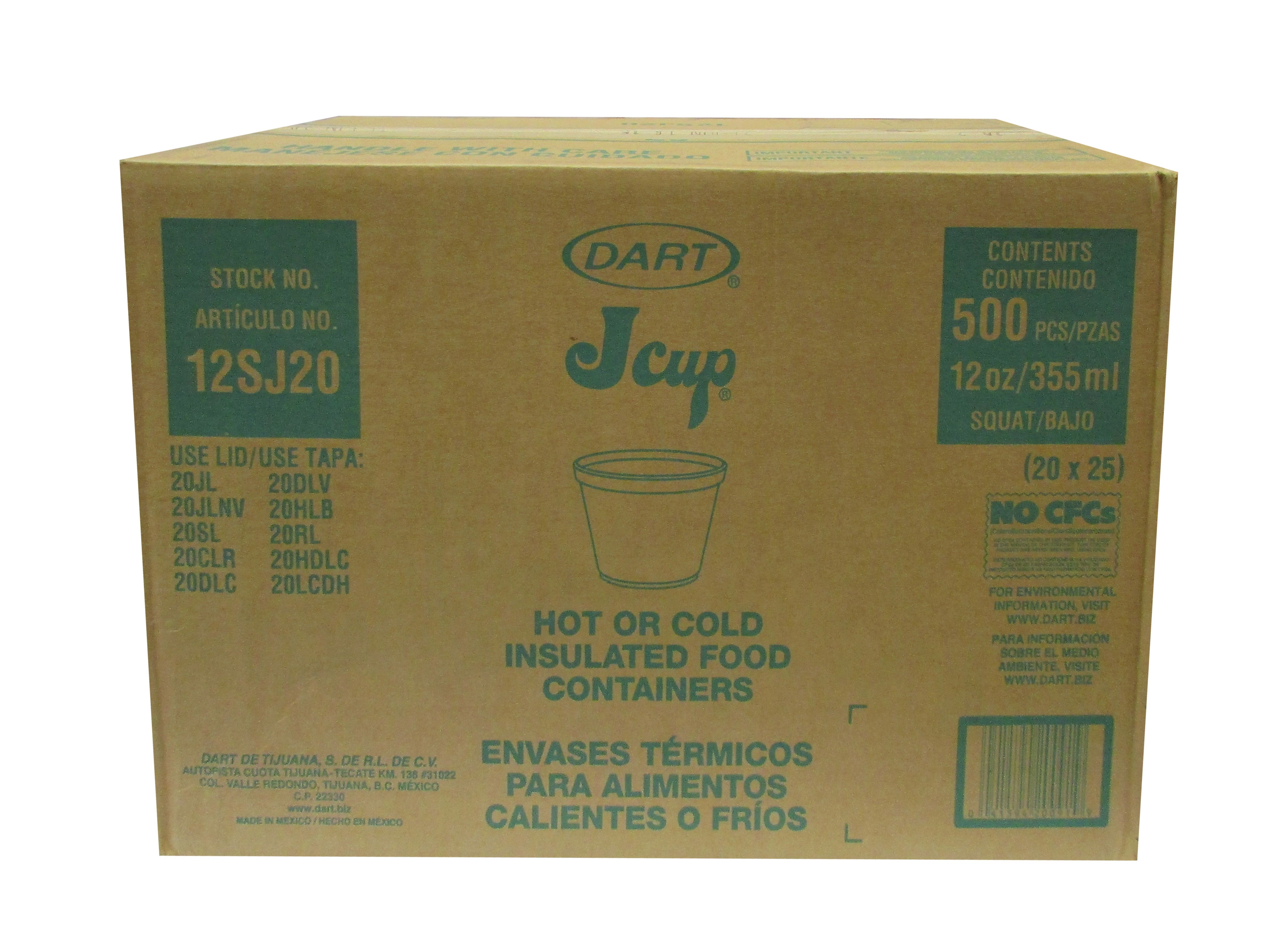 ENVASE DE FOAM DART 12 OZ 20/25 PZ