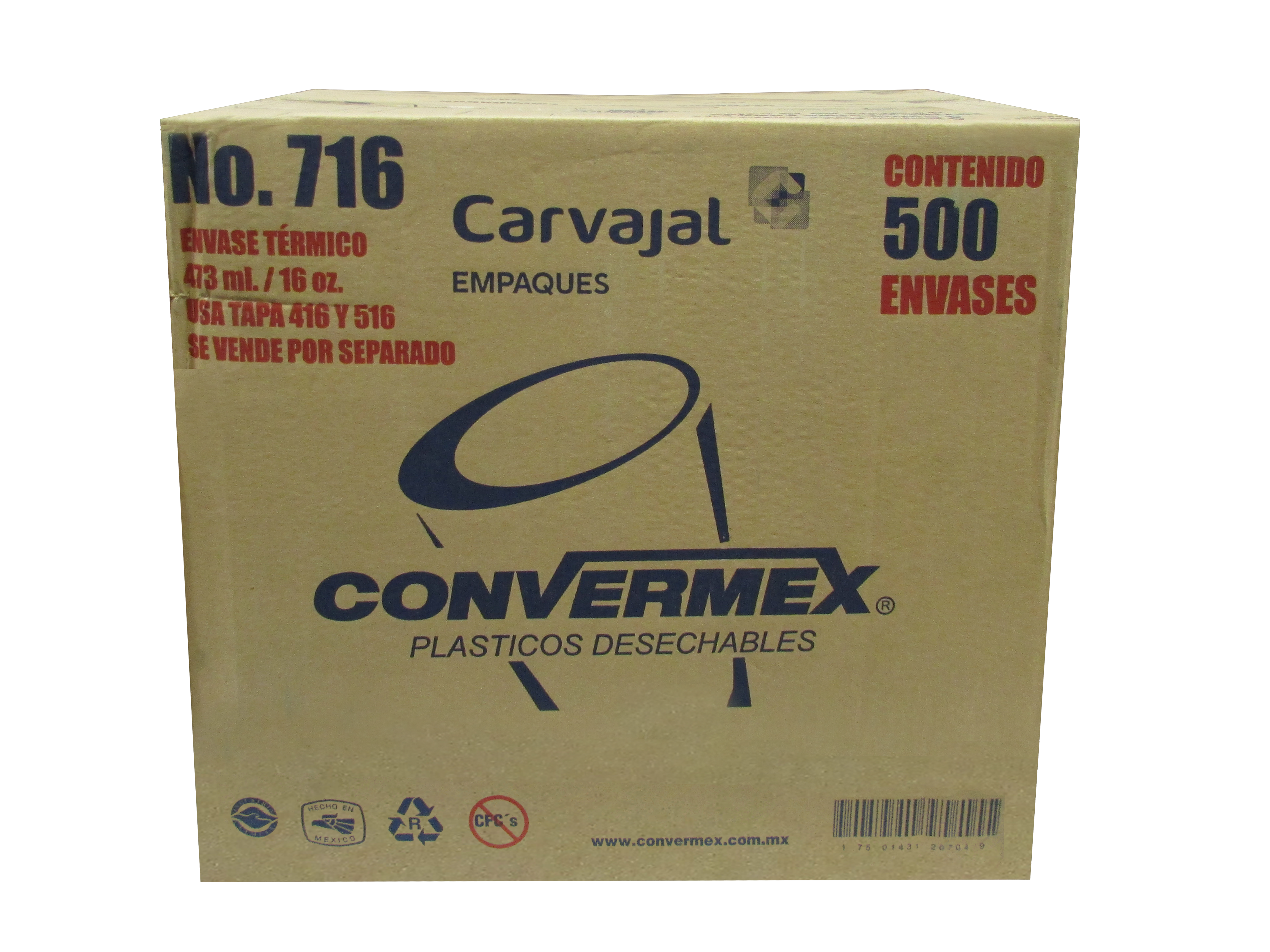 ENVASE TERMICO 716 1/2 LT CONVERMEX 20/25 PZ