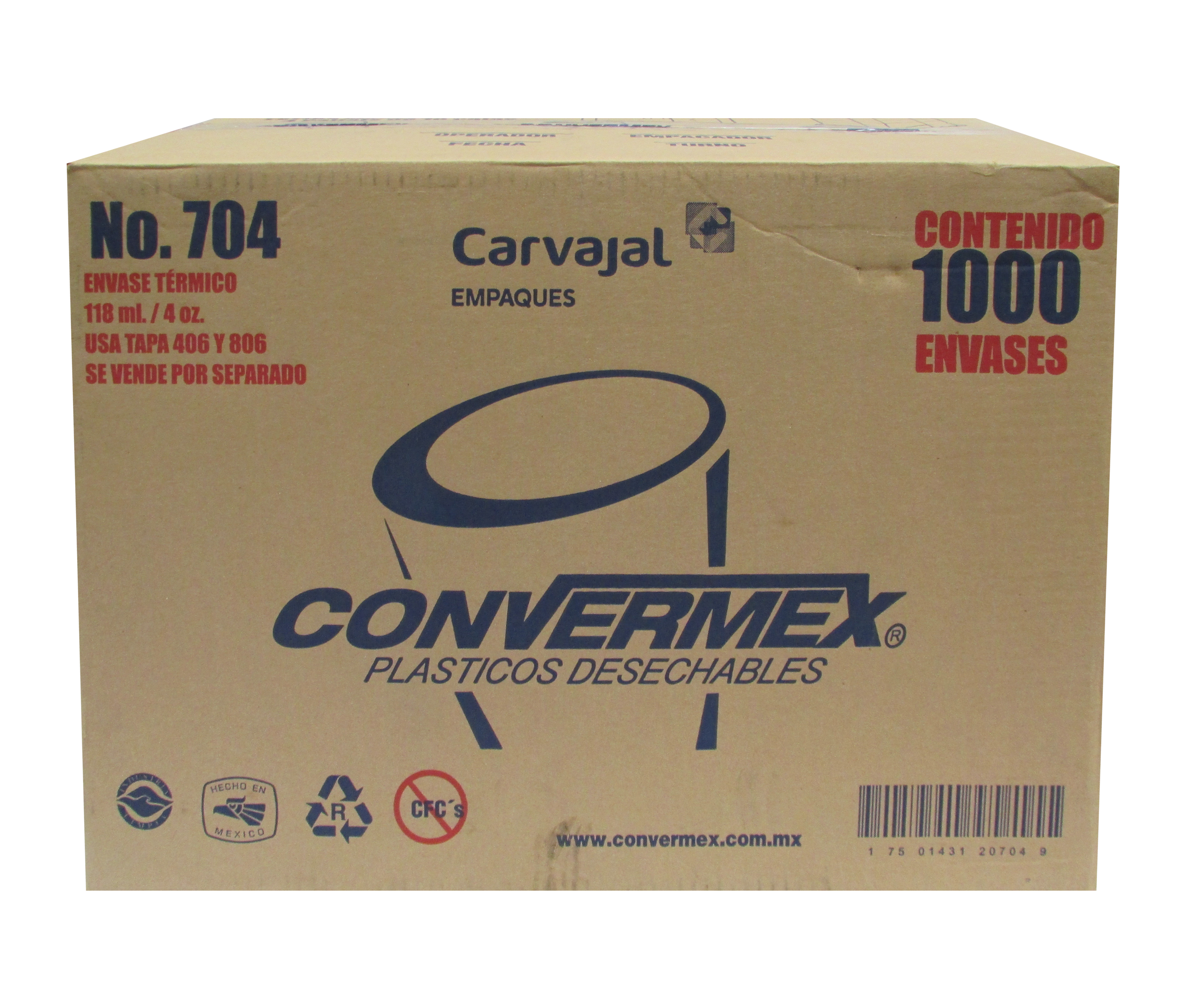 ENVASE TERMICO 704 OZ CONVERMEX 40/25 PZ