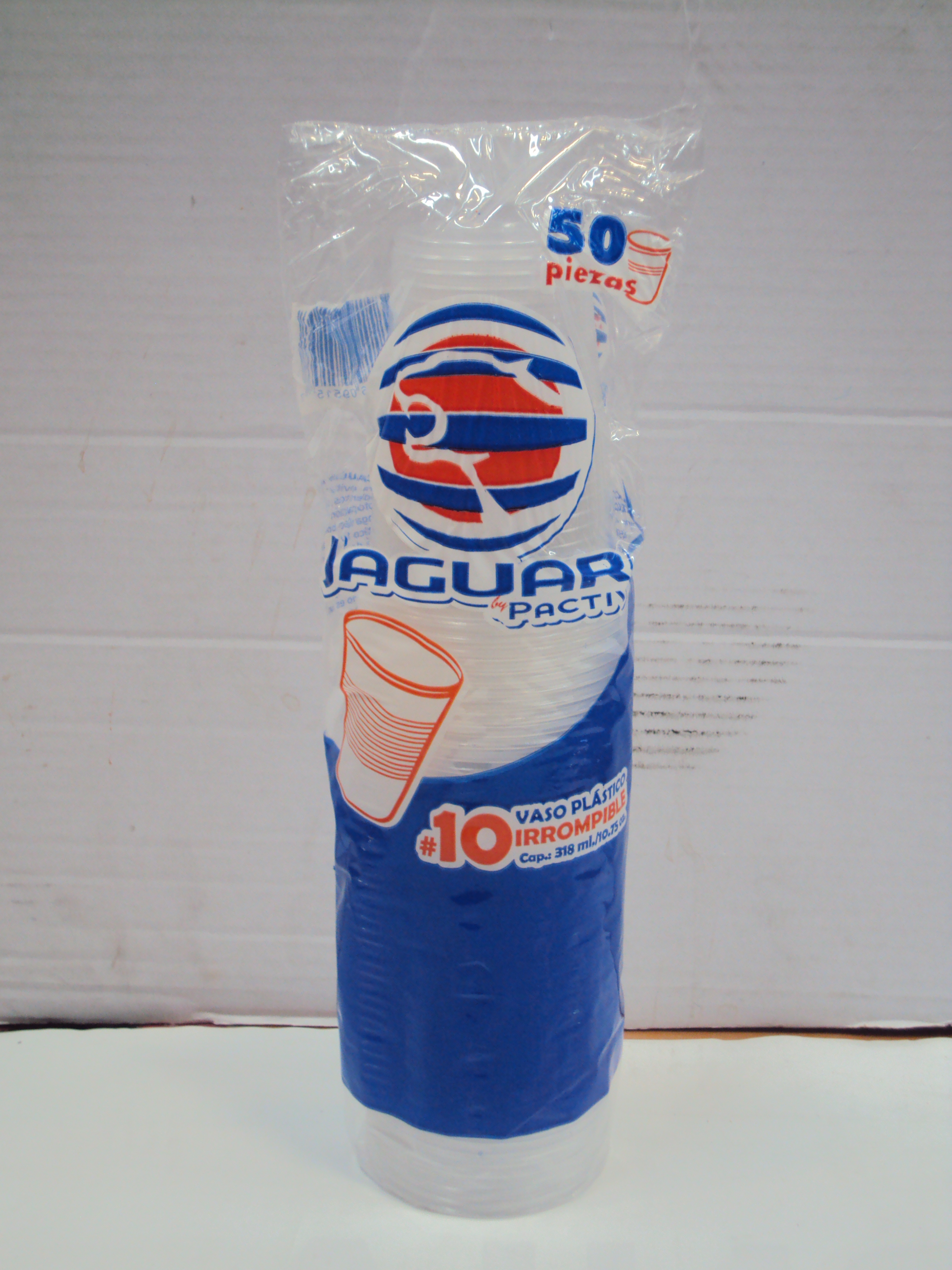 VASO PLASTICO NO. 10 JAGUAR. 20/50 PZ