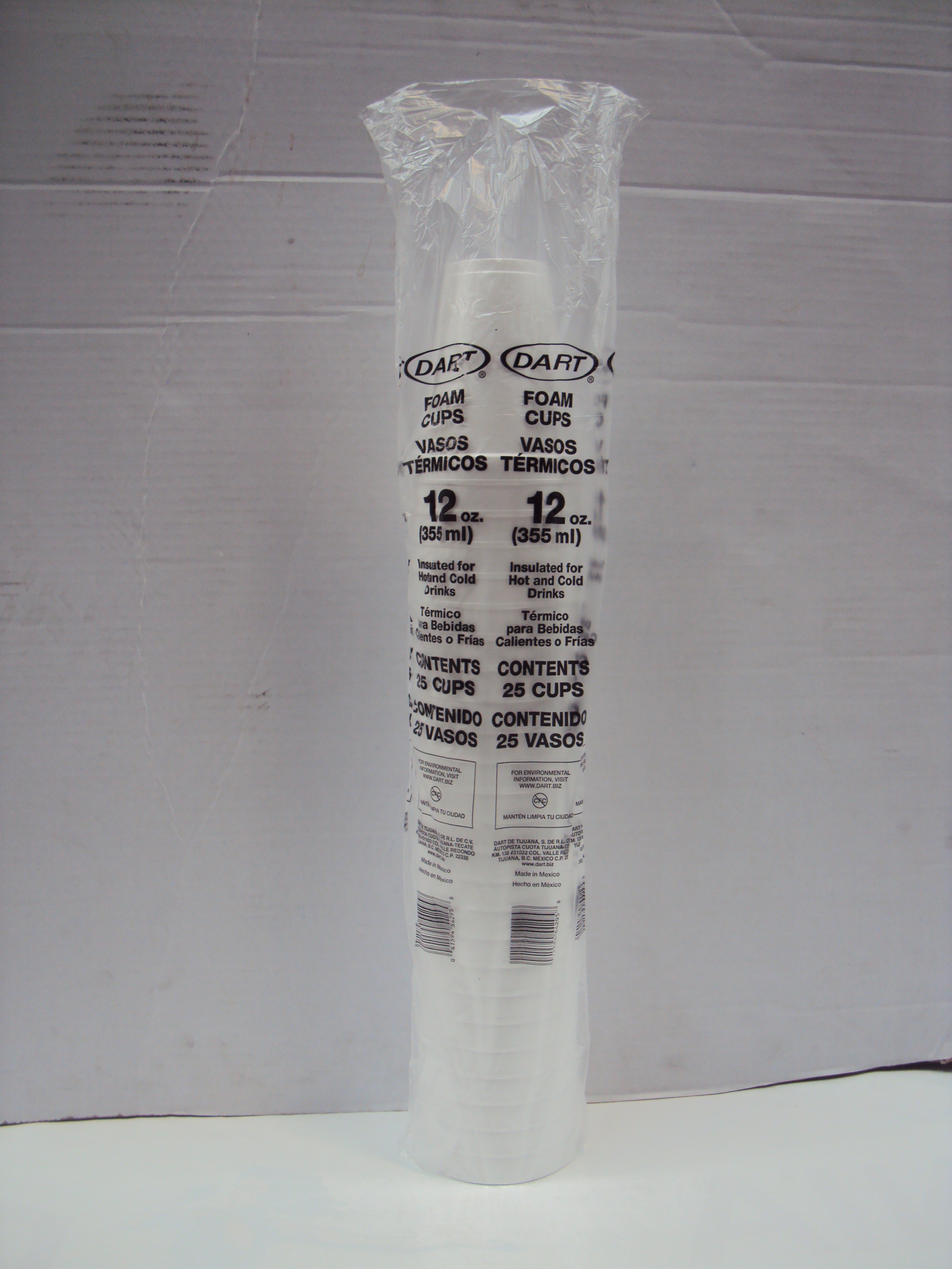 VASO TERMICO DART NO. 12 OZ 40/25 PZA.