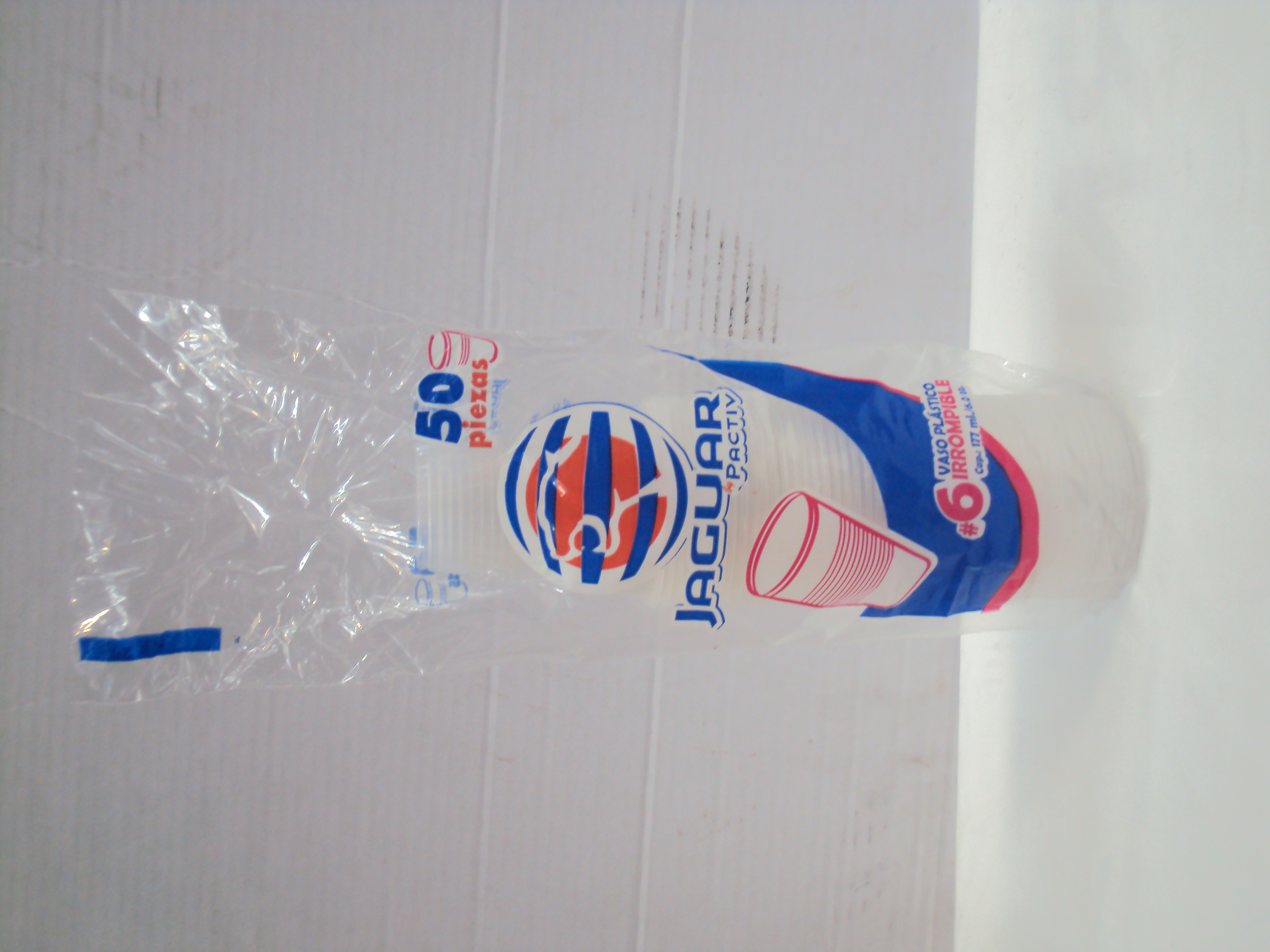 VASO PLASTICO NO. 6 JAGUAR 20/50 PZ