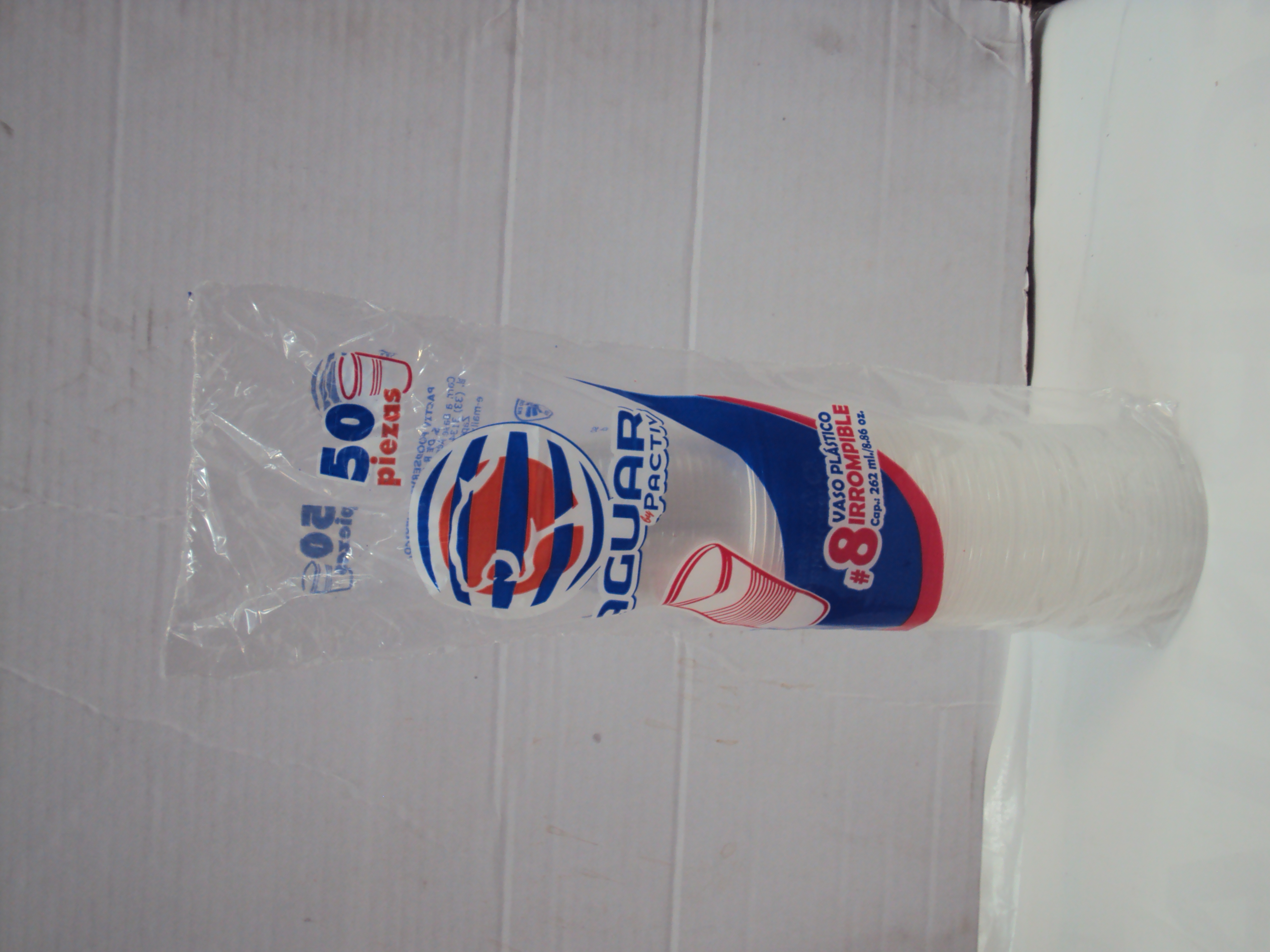 VASO PLASTICO NO. 8 JAGUAR 20/50 PZ