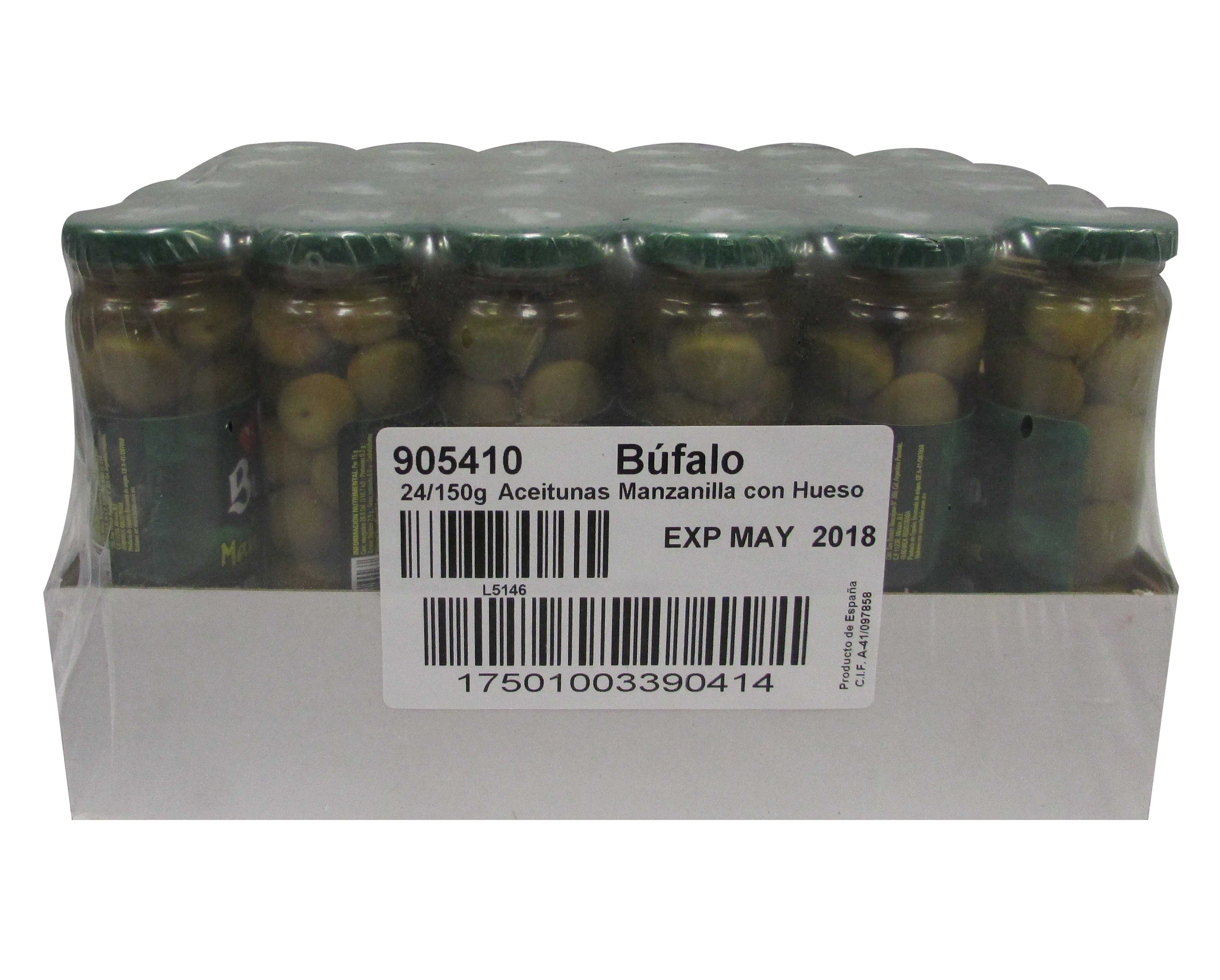 ACEITUNA MANZANILLA BUFALO 24/150 GR FCO