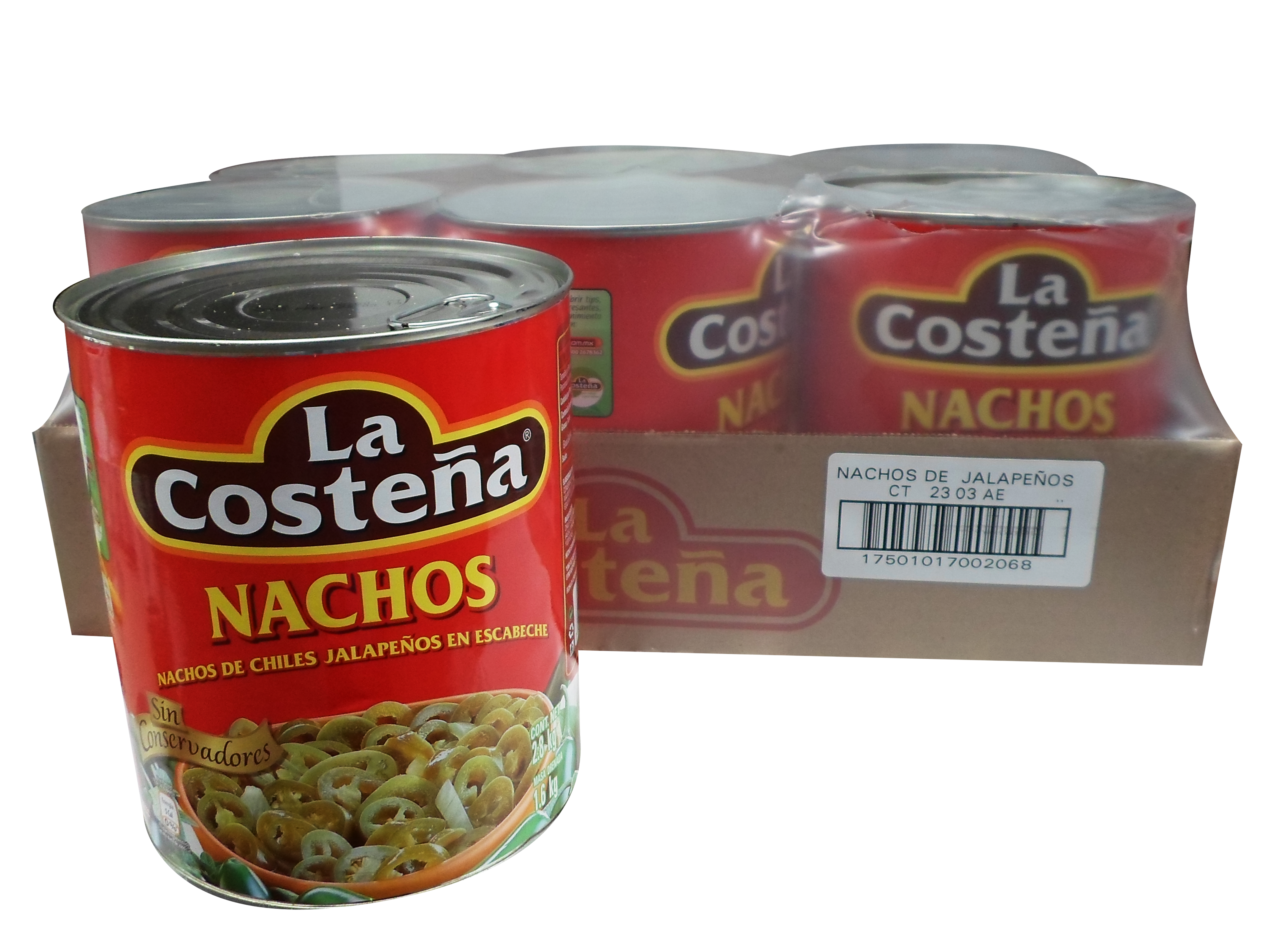 CHILE JALAPEÑO NACHOS LA COSTEÑA 6/2.900 KG.