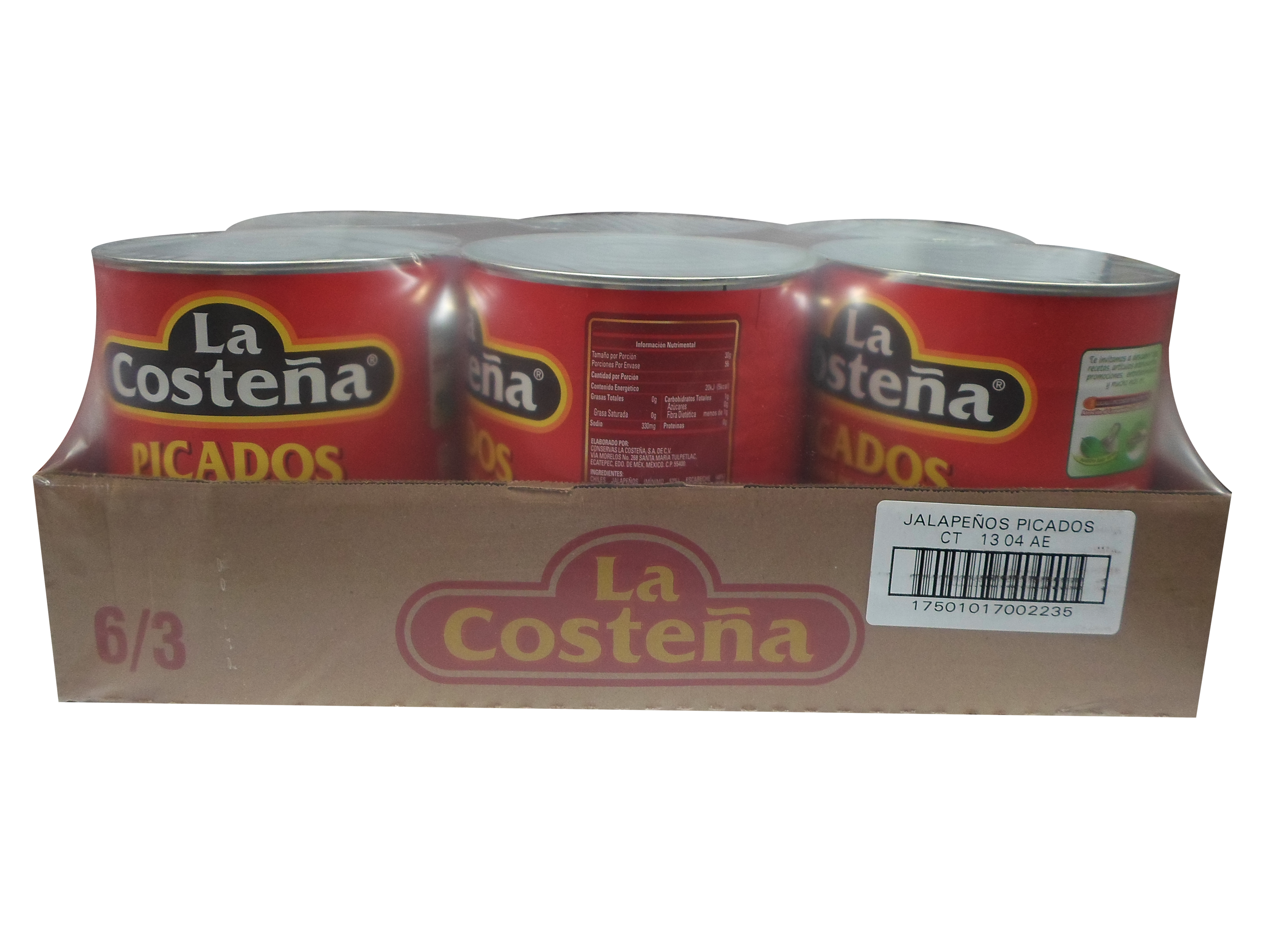 CHILE JALAPEÑO PICADO LA COSTEÑA 6/2.900 KG