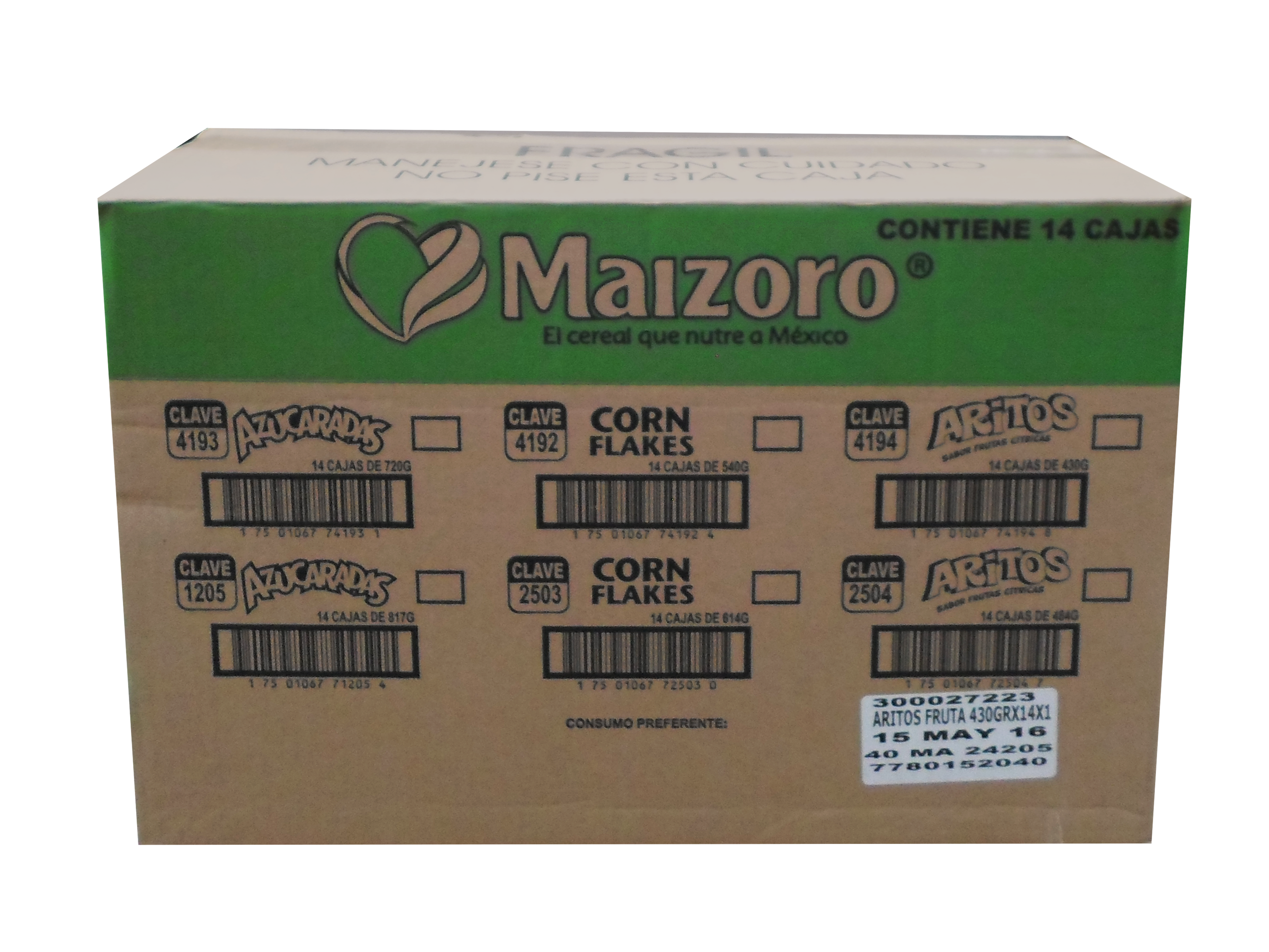 CEREAL MAIZORO ARITOS DE FRUTA 14/484 GR