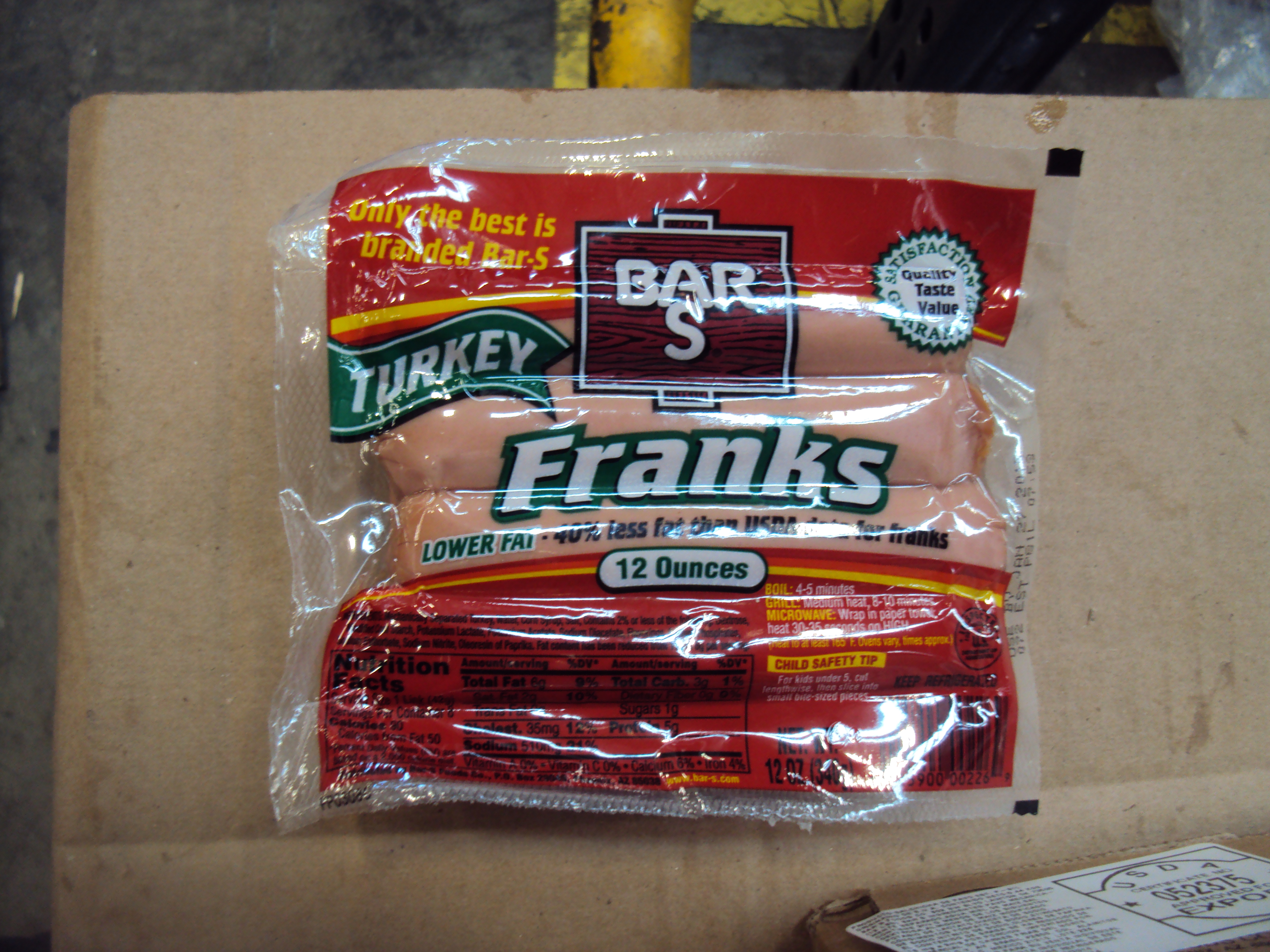 SALCHICHA DE PAVO BARS 16/12 OZ