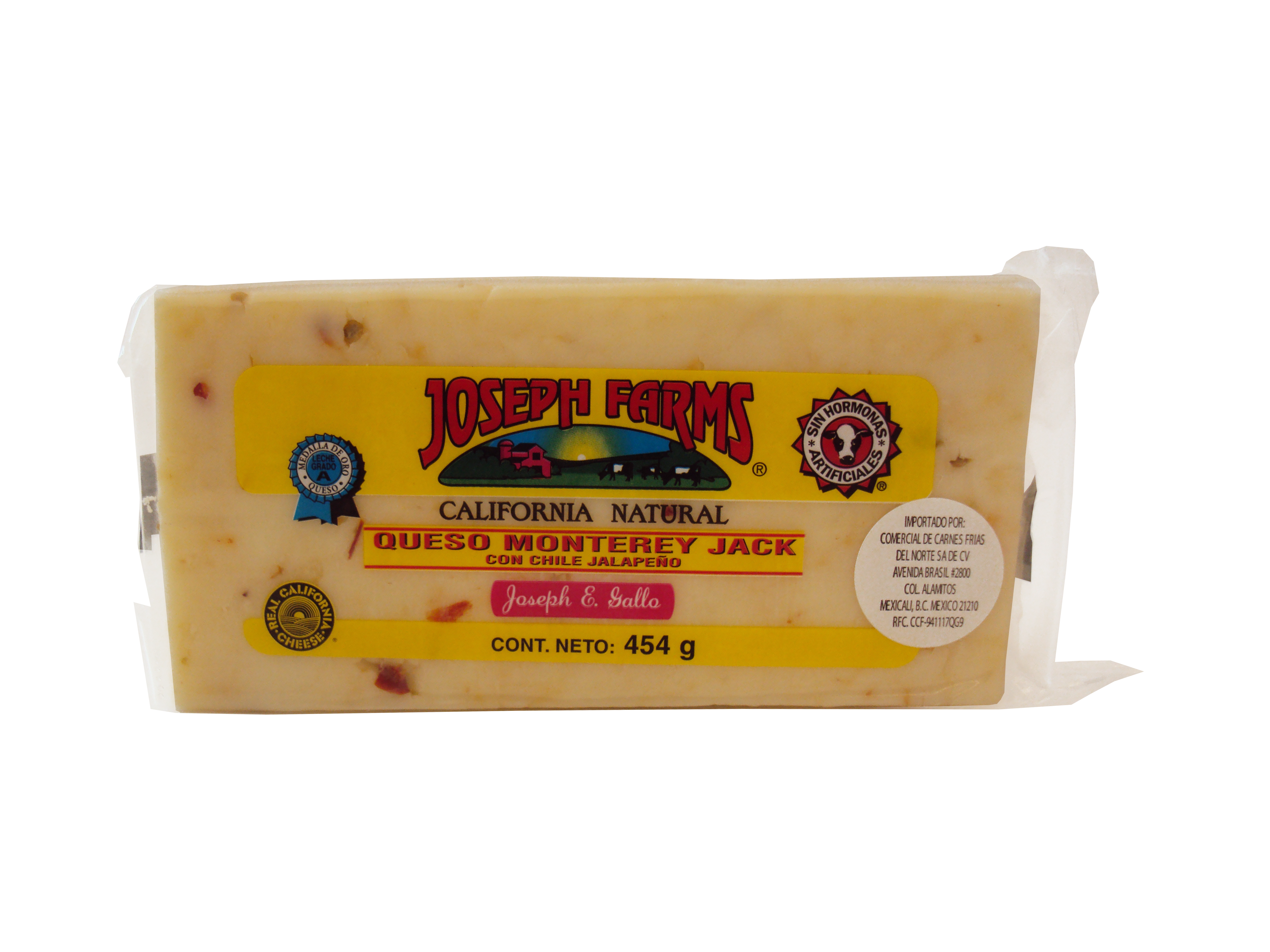 QUESO MONTERREY BARRA C/JALAPEÑO JOSEPH FARMS 20/1 LB.