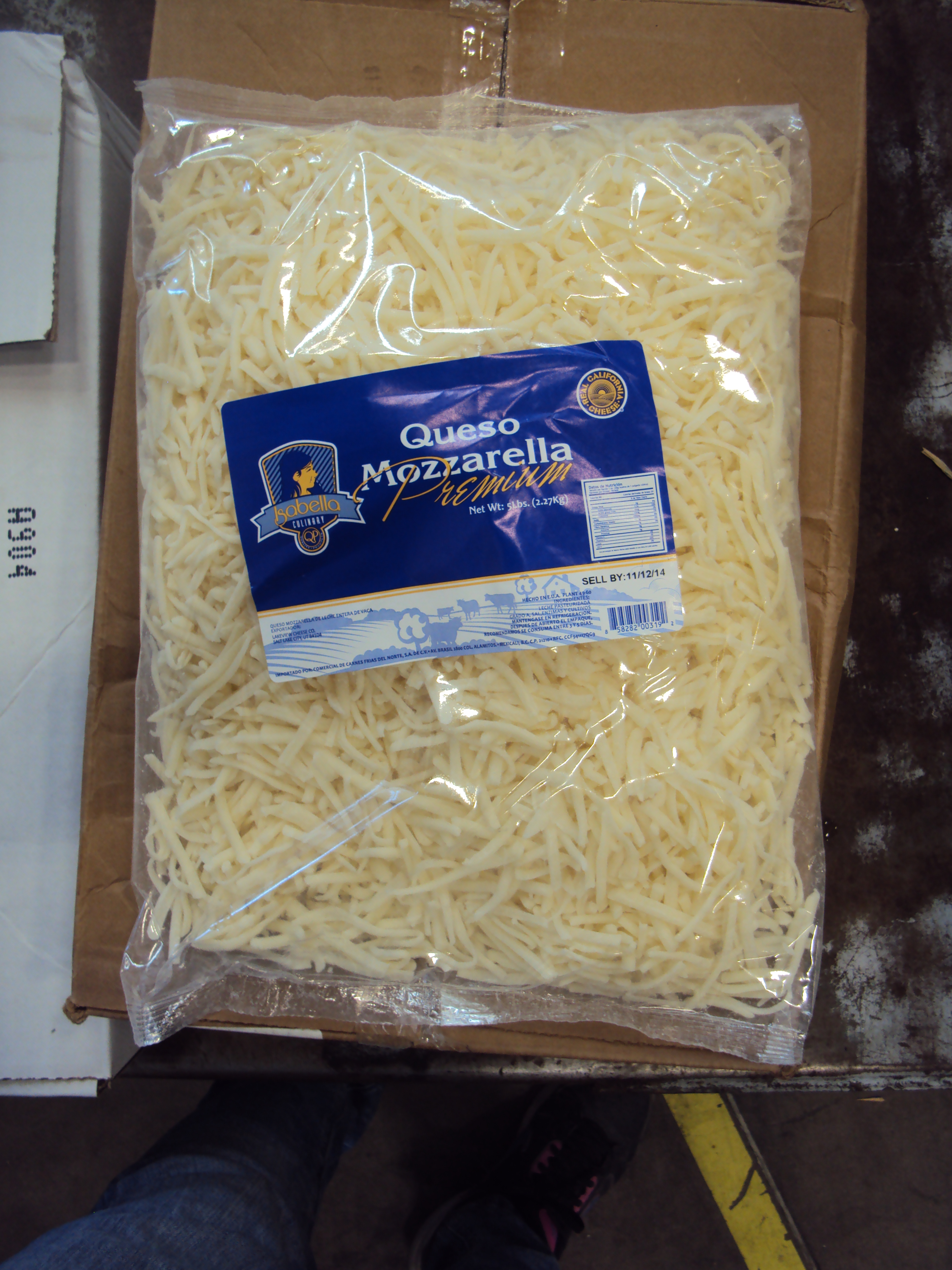 QUESO MOZZARELLA RALLADO ISABELLA 4/5 LB